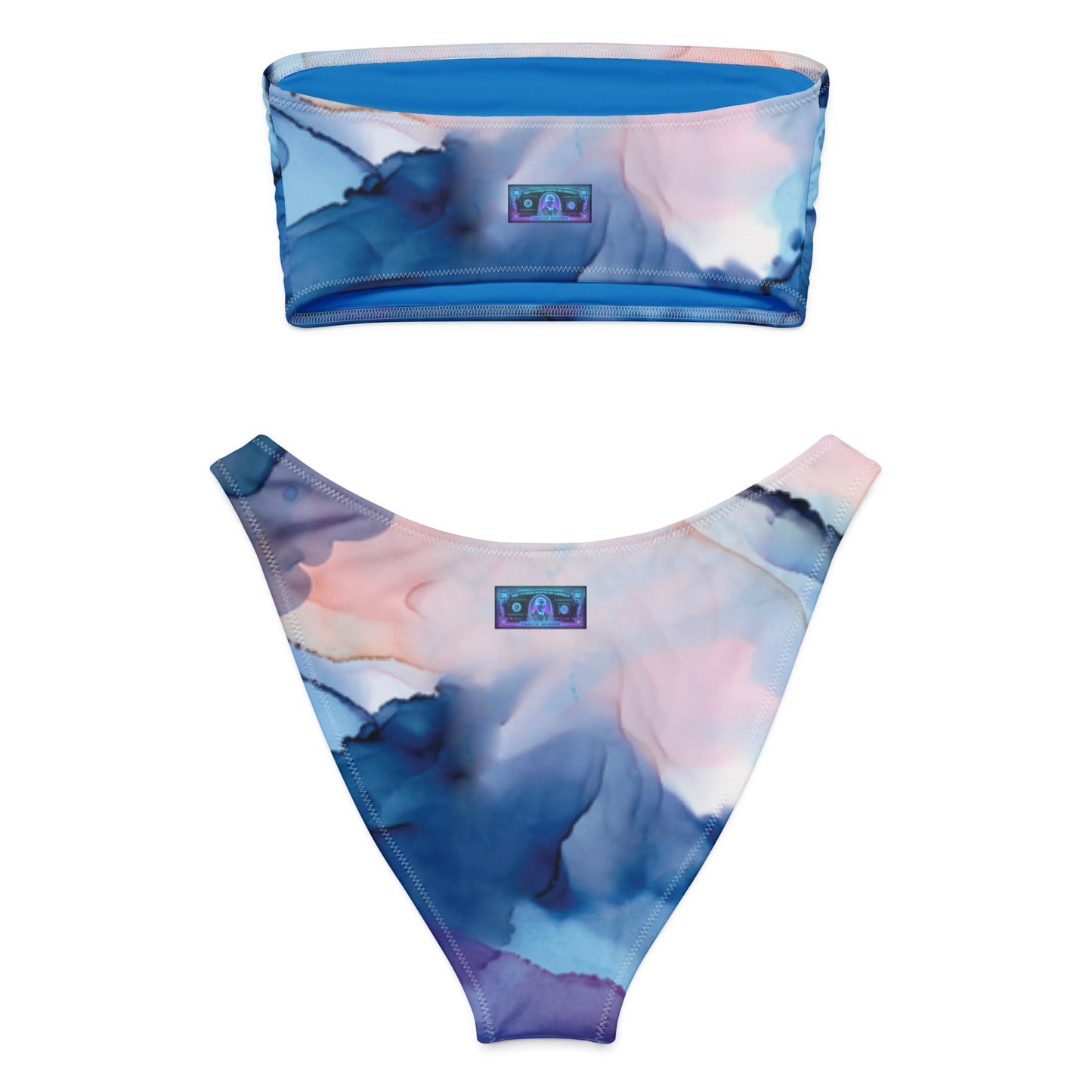 Bikini bandeau reciclado con estampado integral Galactic Reserve de MDB Co.