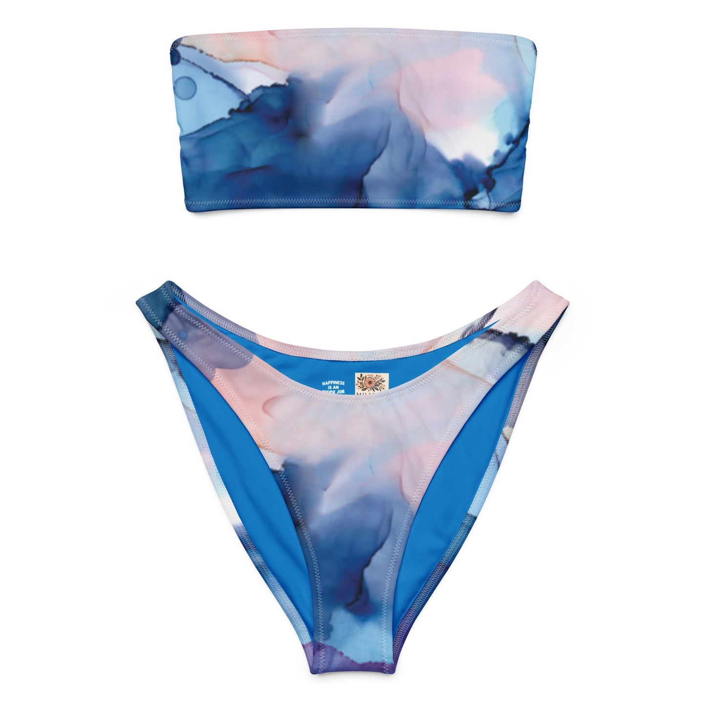 Bikini bandeau reciclado con estampado integral Galactic Reserve de MDB Co.