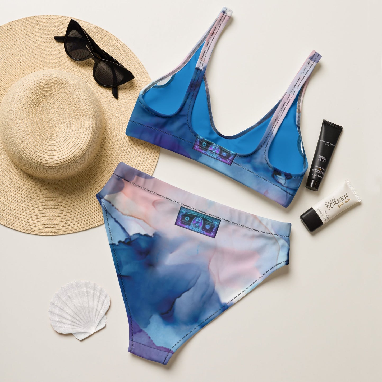 MDB Co. Galactic Reserve All-Over Print Recycled high-waisted bikini