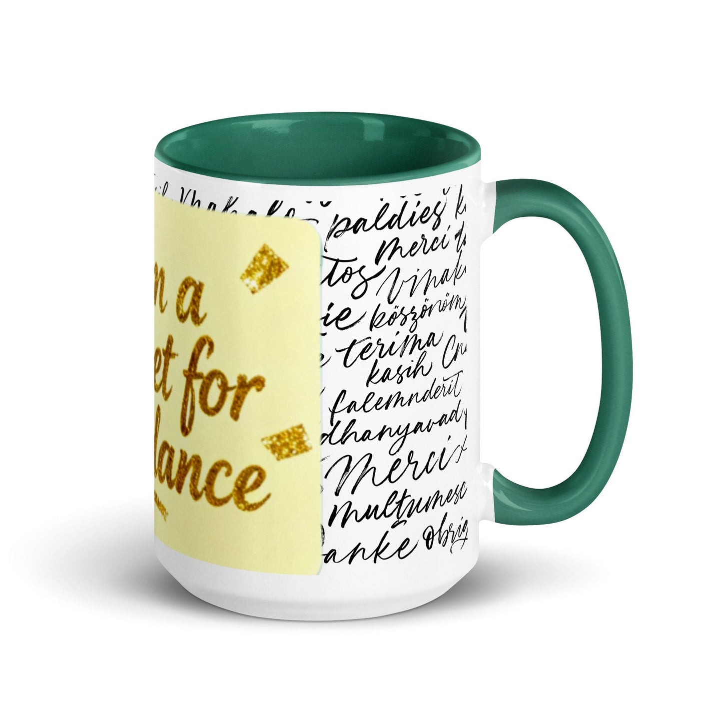 Taza magnética de gratitud de MDB Co. con interior de color
