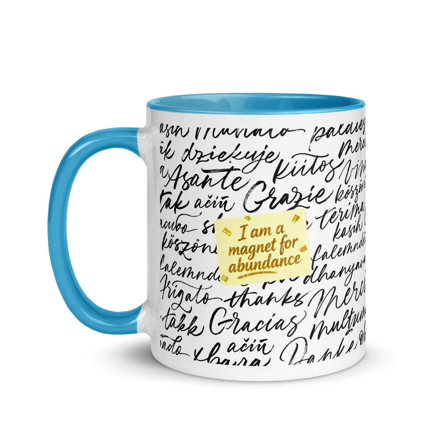 Taza magnética de gratitud de MDB Co. con interior de color