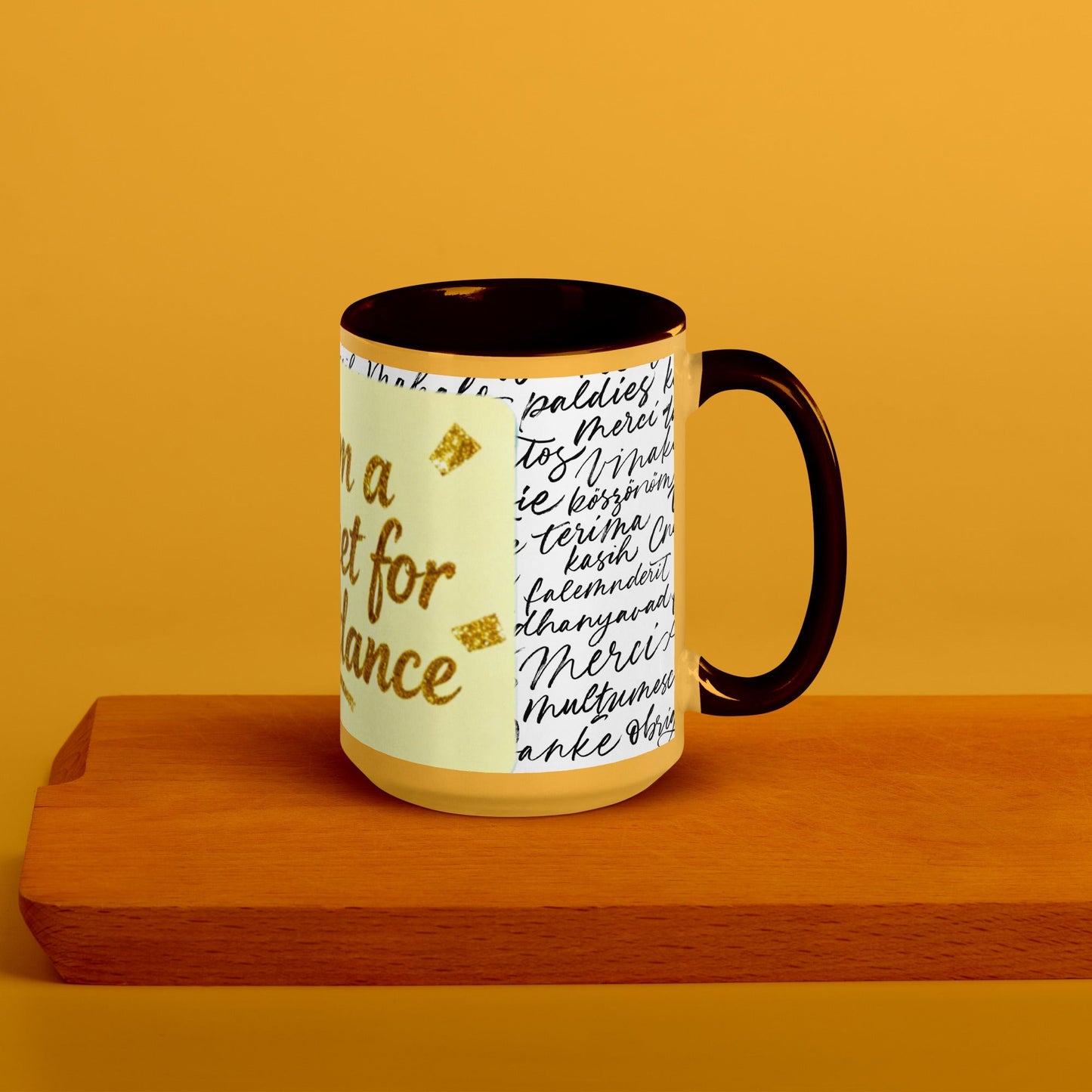 Taza magnética de gratitud de MDB Co. con interior de color
