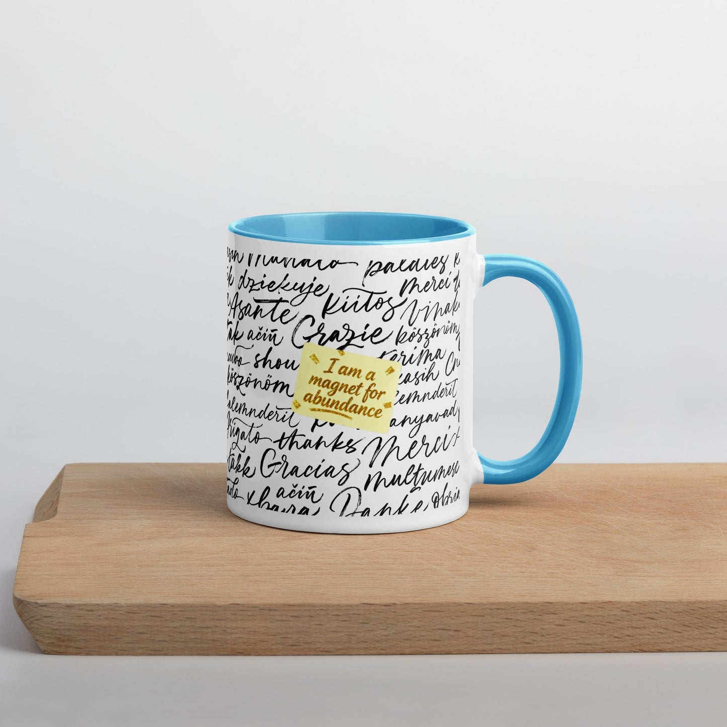 Taza magnética de gratitud de MDB Co. con interior de color