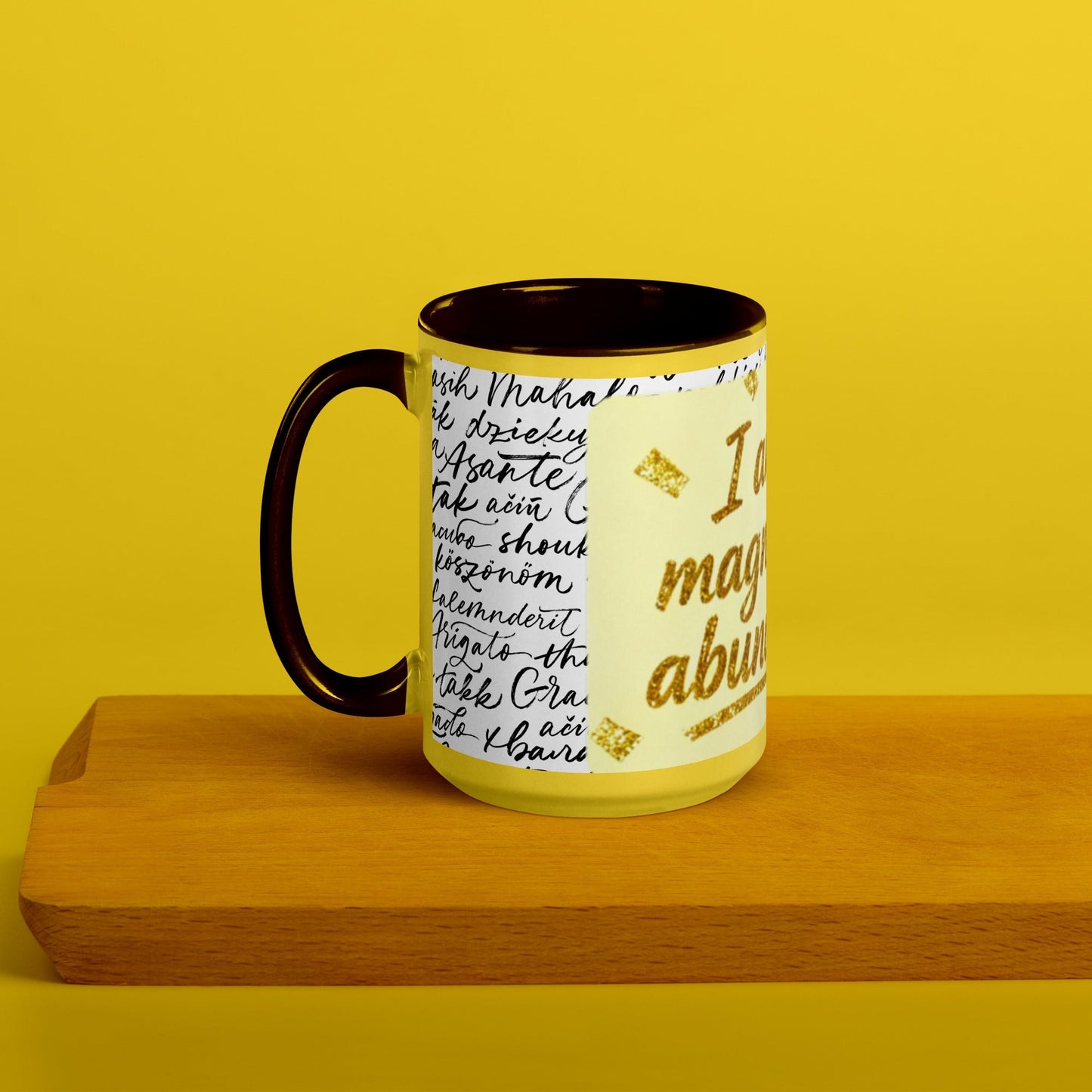 Taza magnética de gratitud de MDB Co. con interior de color