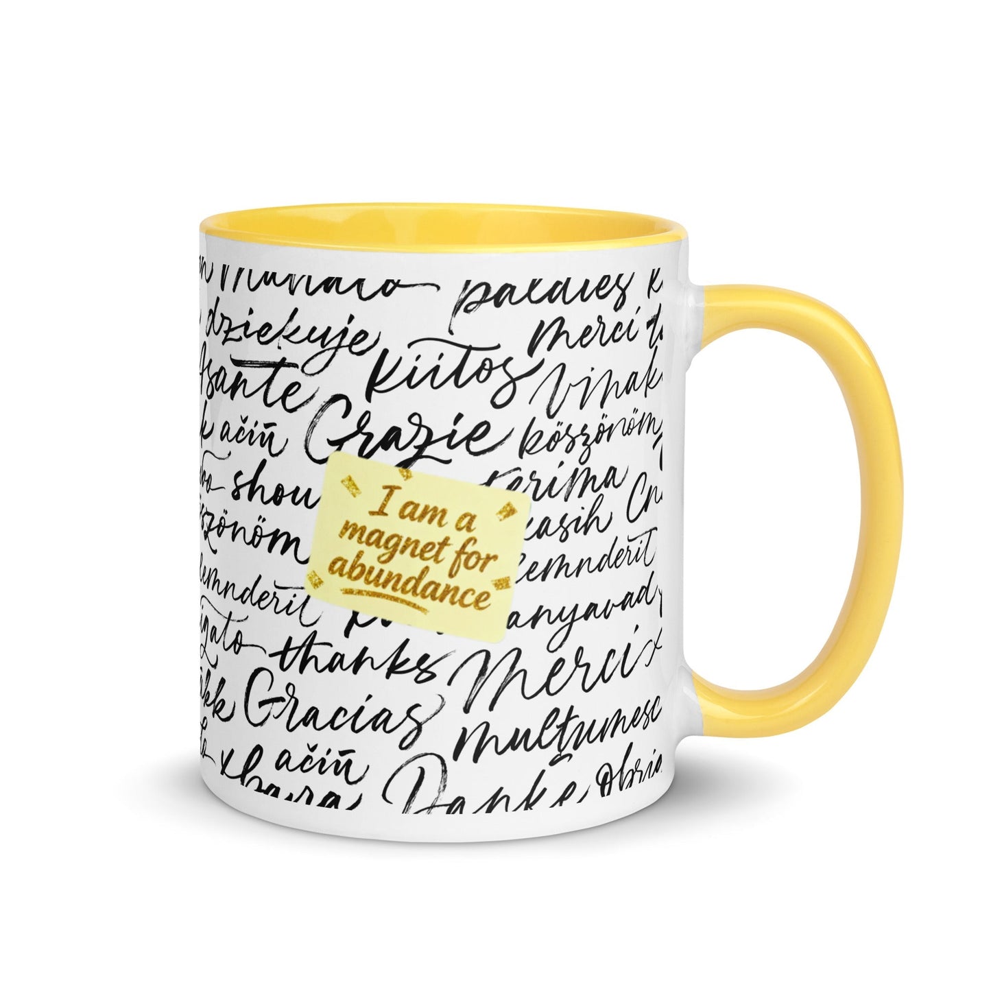 Taza magnética de gratitud de MDB Co. con interior de color