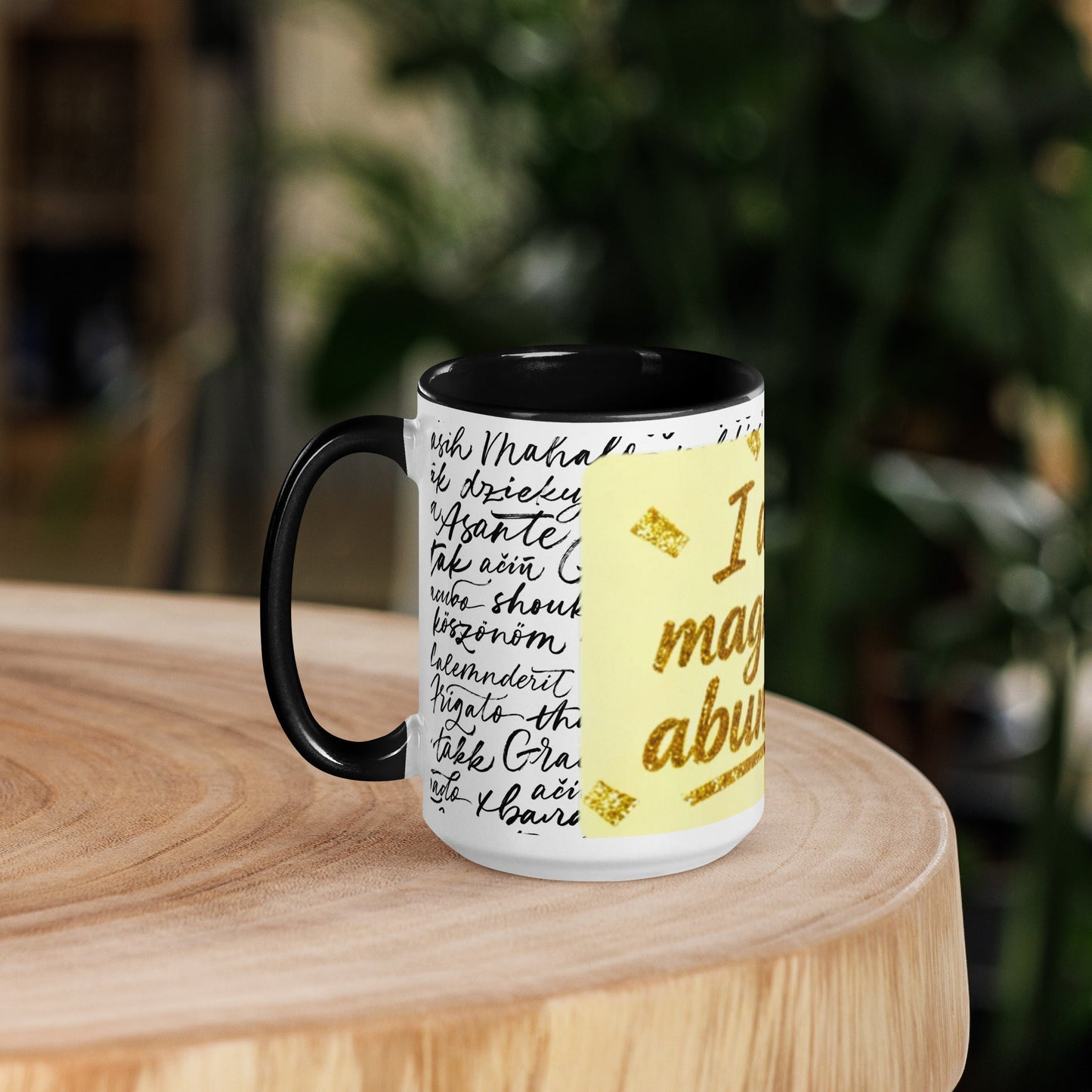 Taza magnética de gratitud de MDB Co. con interior de color