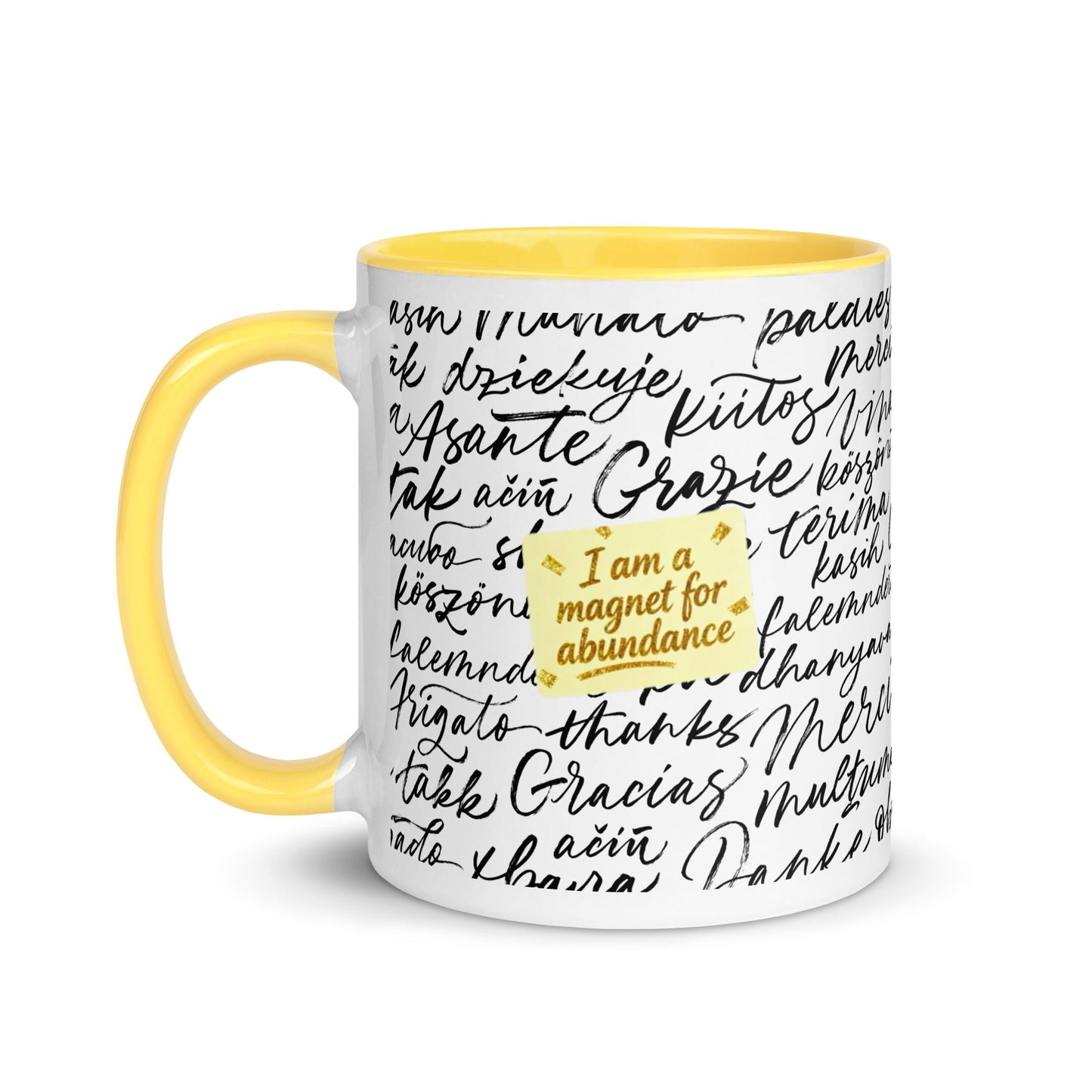 Taza magnética de gratitud de MDB Co. con interior de color