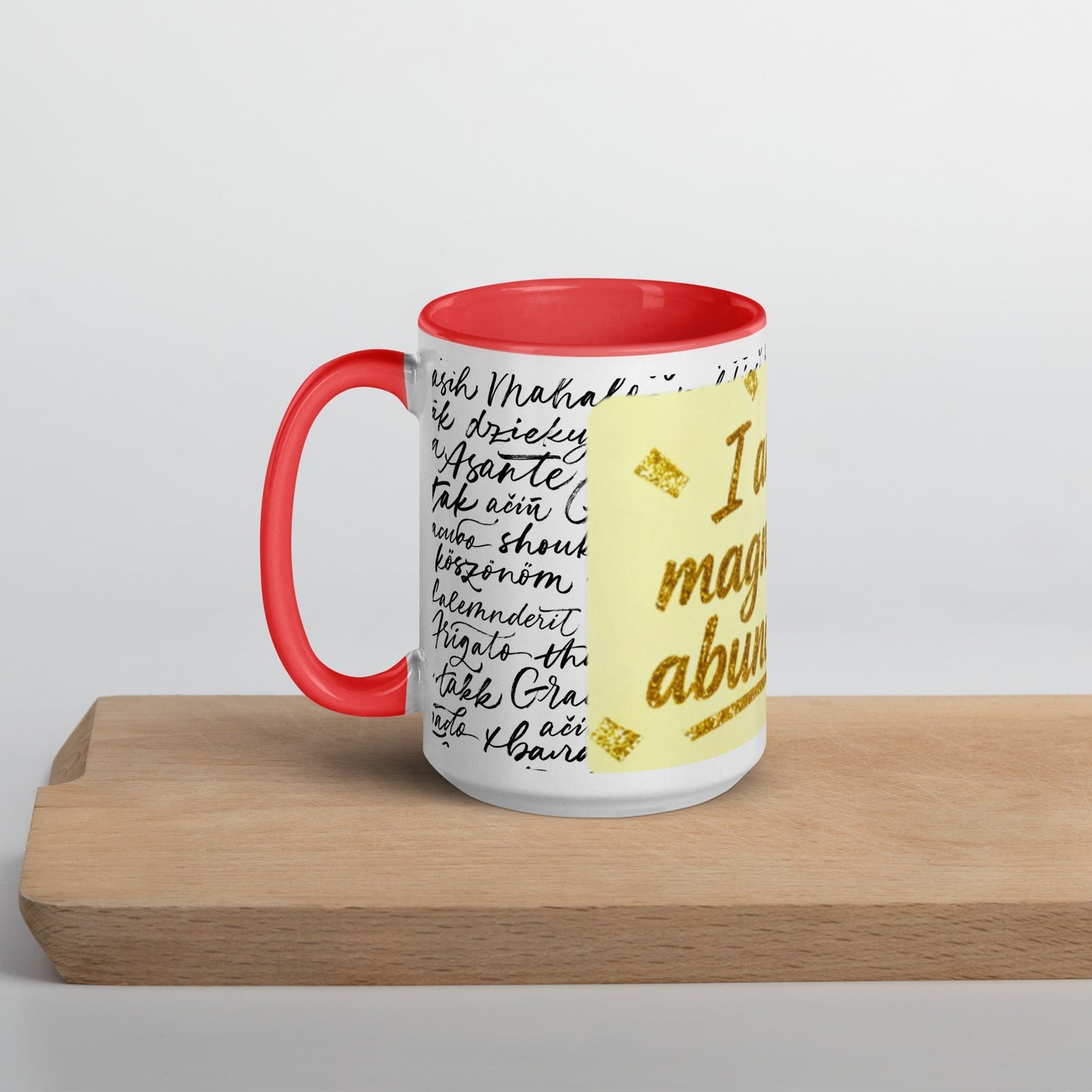Taza magnética de gratitud de MDB Co. con interior de color