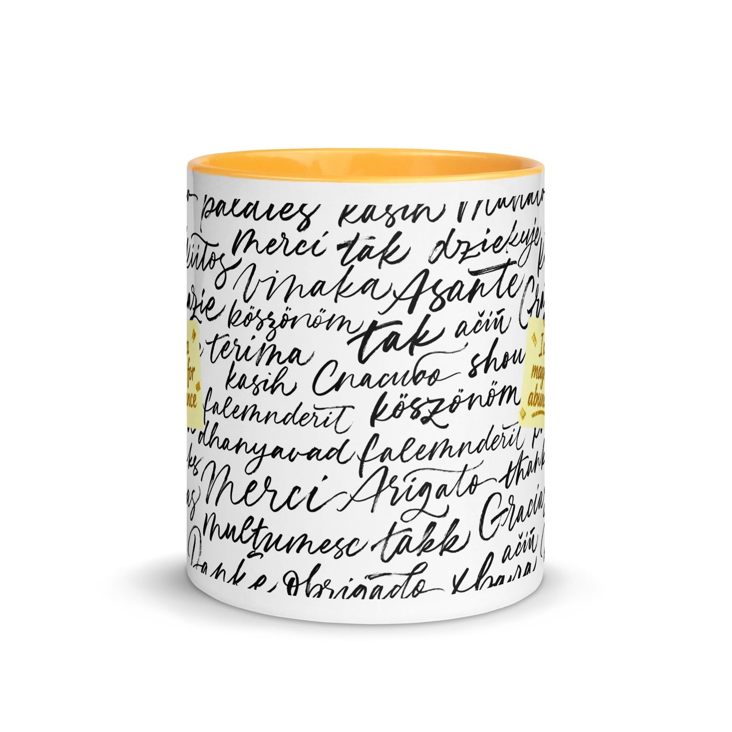 Taza magnética de gratitud de MDB Co. con interior de color