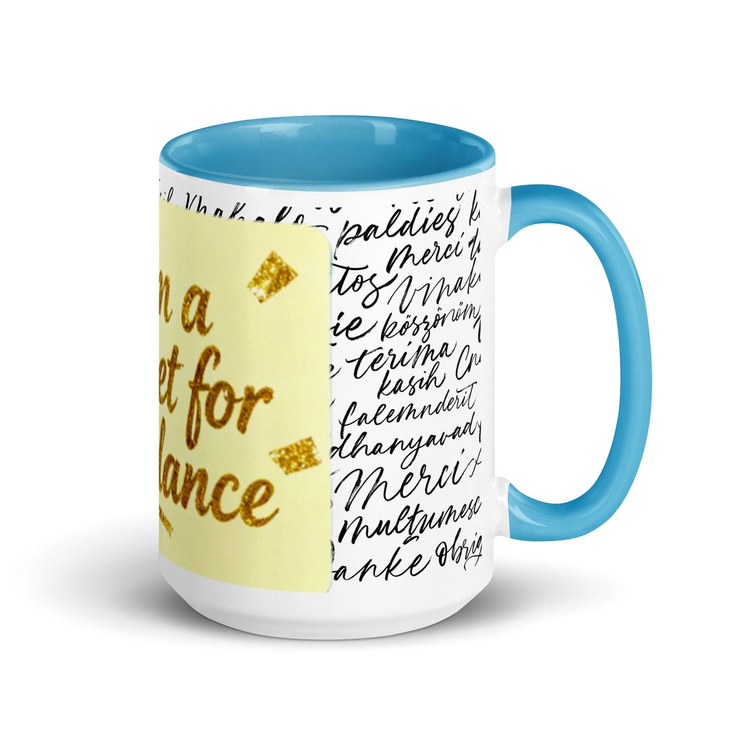 Taza magnética de gratitud de MDB Co. con interior de color