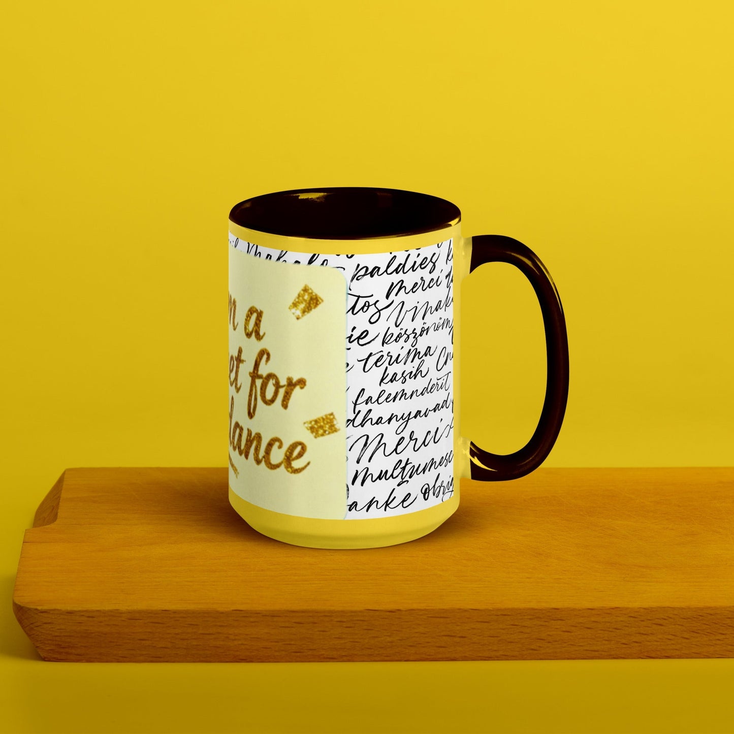 Taza magnética de gratitud de MDB Co. con interior de color