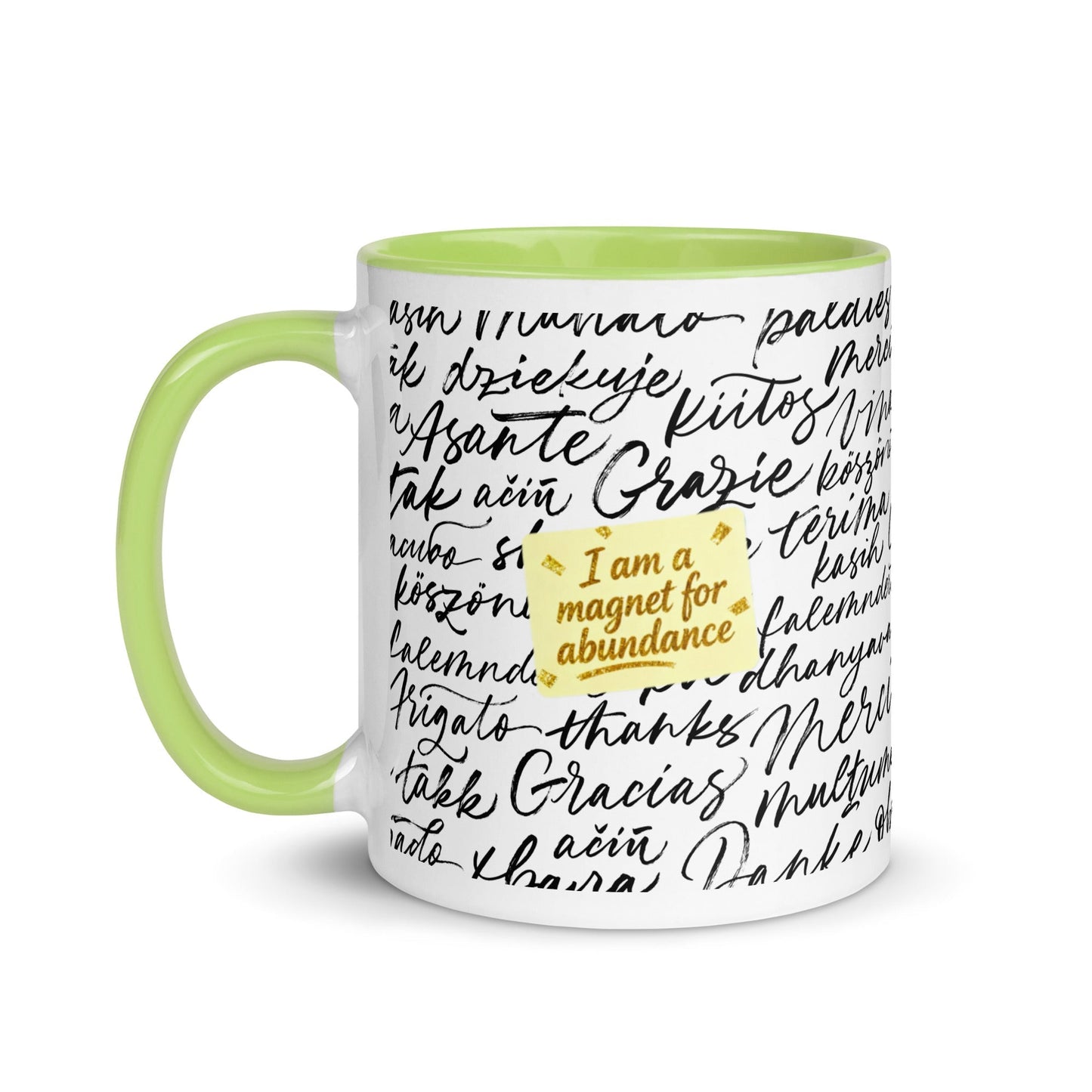 Taza magnética de gratitud de MDB Co. con interior de color