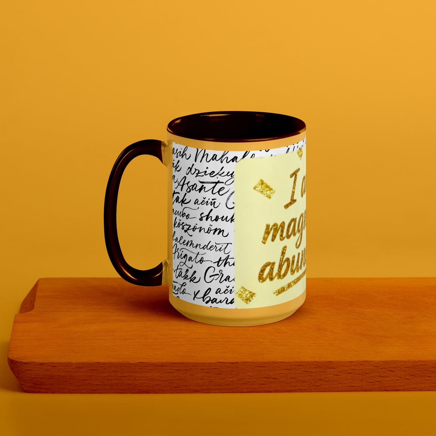 Taza magnética de gratitud de MDB Co. con interior de color