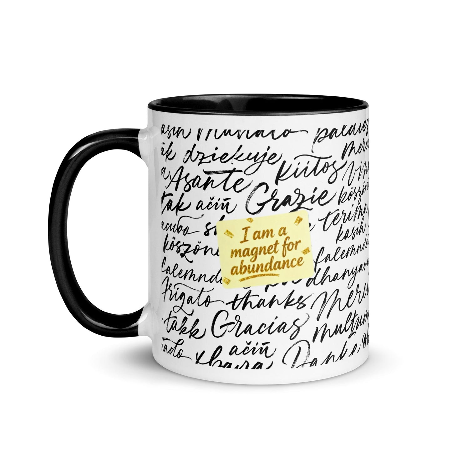 Taza magnética de gratitud de MDB Co. con interior de color
