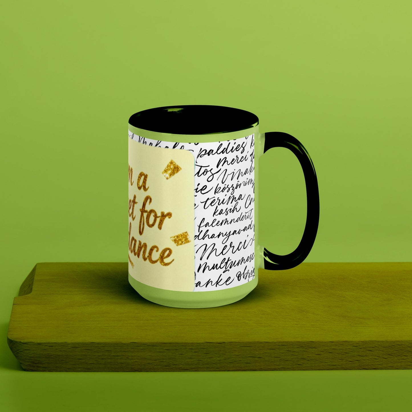 Taza magnética de gratitud de MDB Co. con interior de color