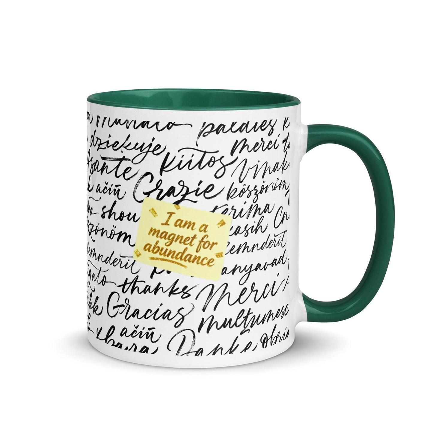 Taza magnética de gratitud de MDB Co. con interior de color