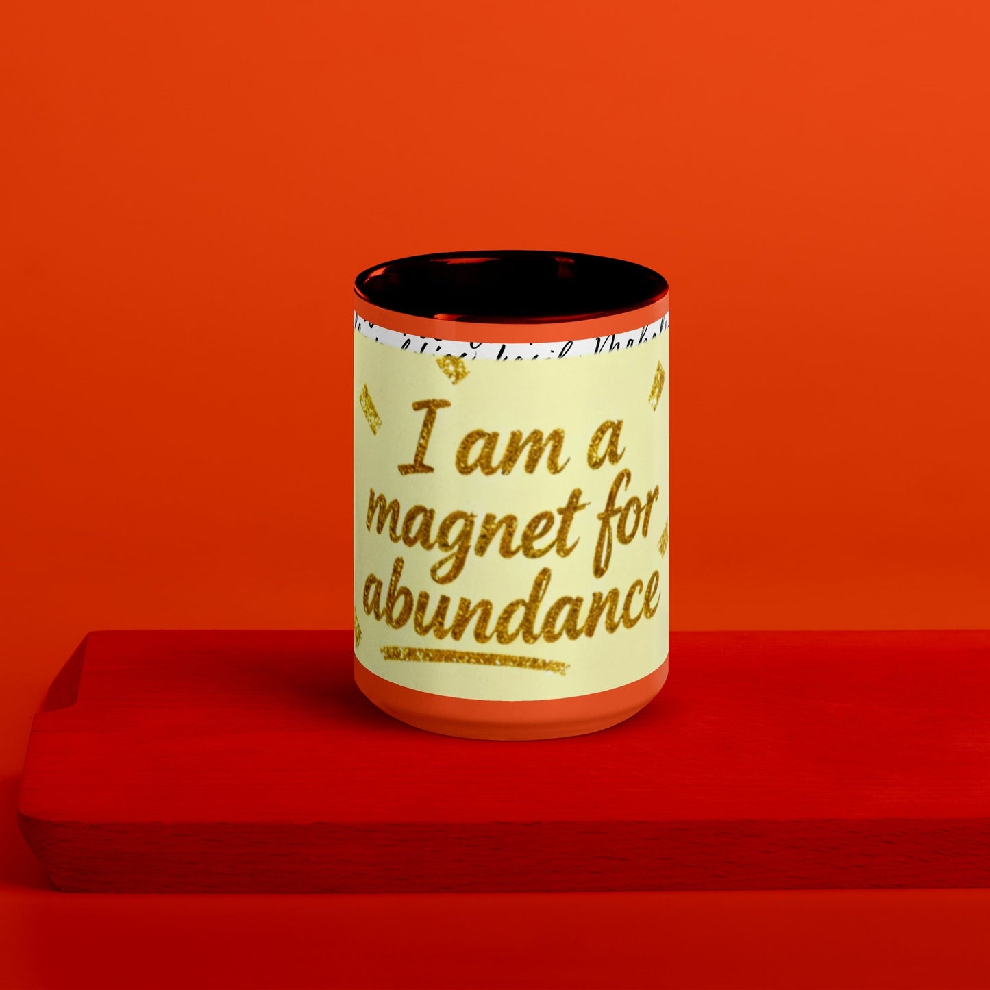 Taza magnética de gratitud de MDB Co. con interior de color