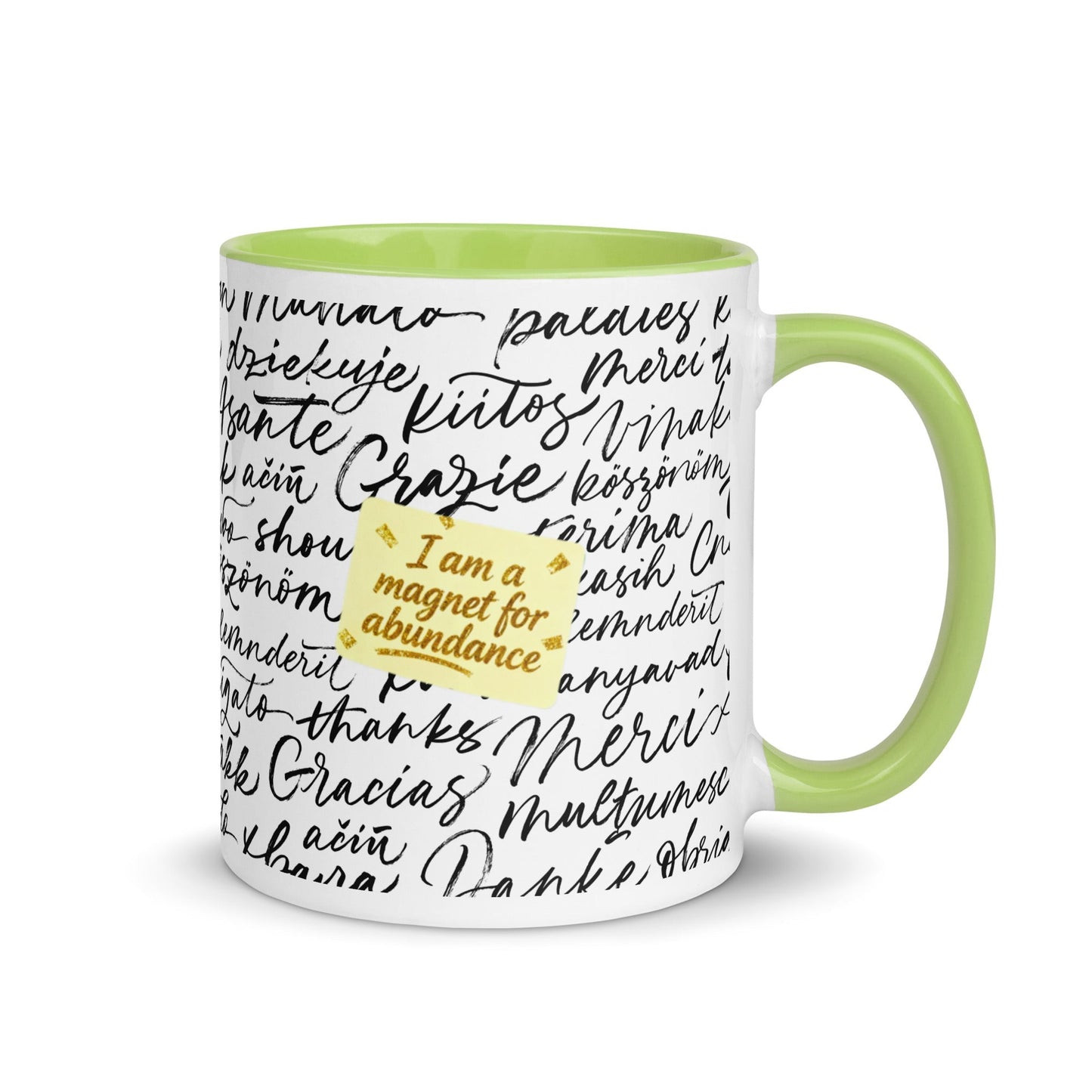 Taza magnética de gratitud de MDB Co. con interior de color