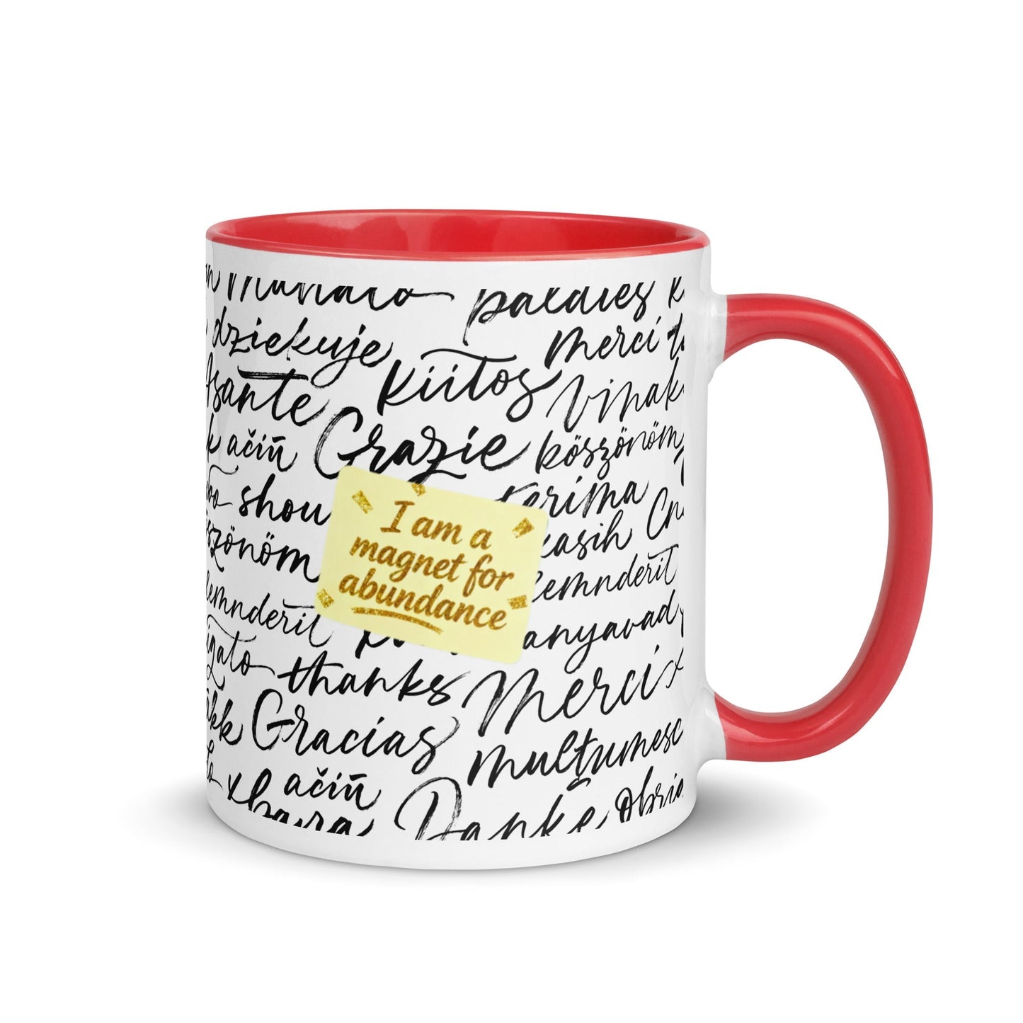 Taza magnética de gratitud de MDB Co. con interior de color