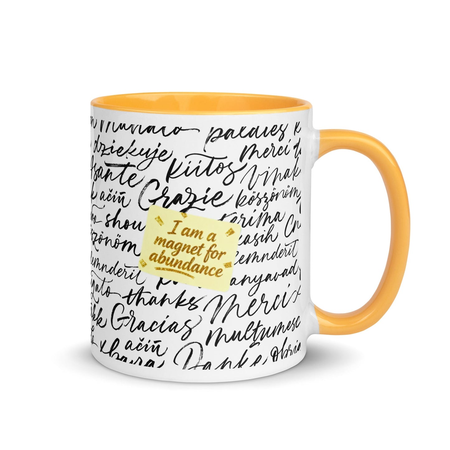 Taza magnética de gratitud de MDB Co. con interior de color