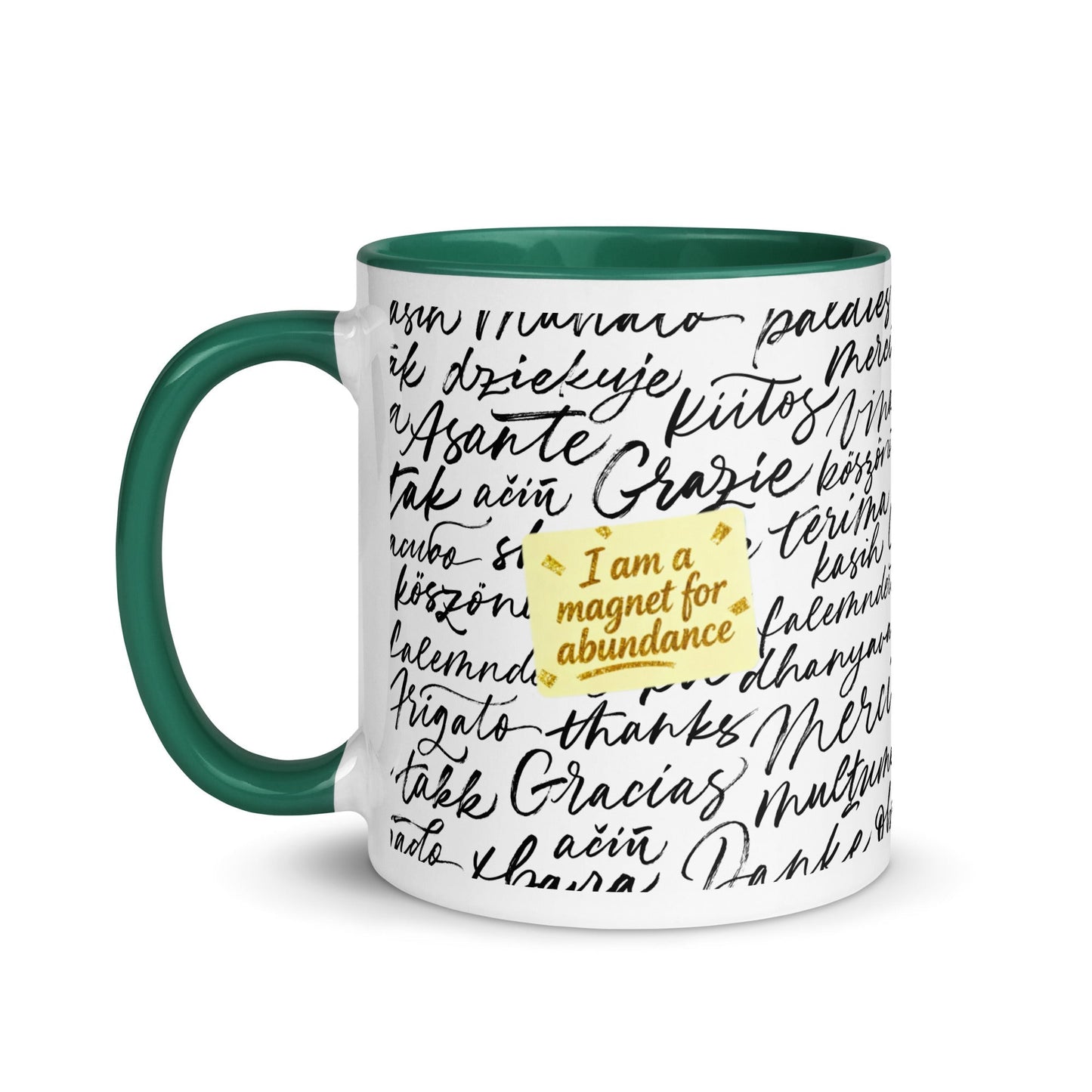 Taza magnética de gratitud de MDB Co. con interior de color