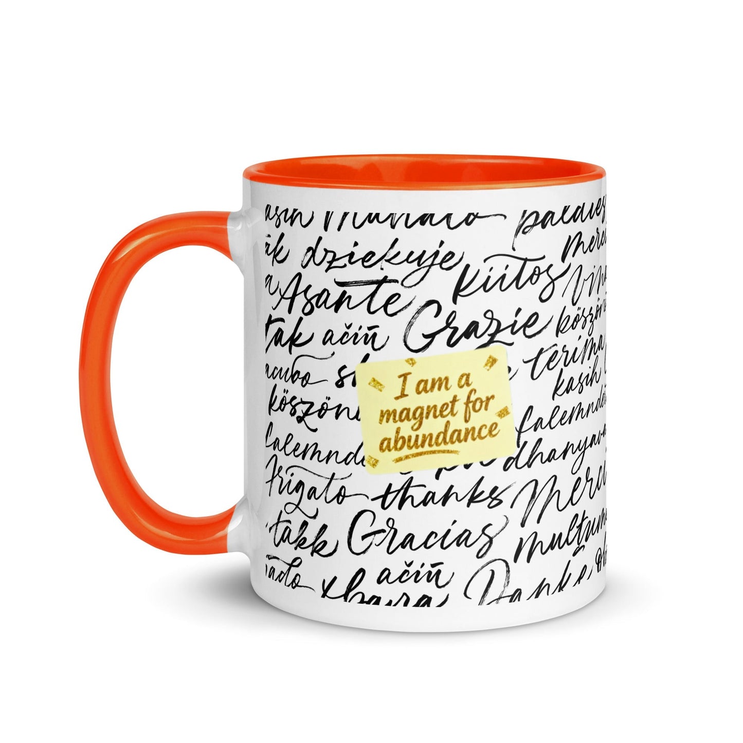 Taza magnética de gratitud de MDB Co. con interior de color