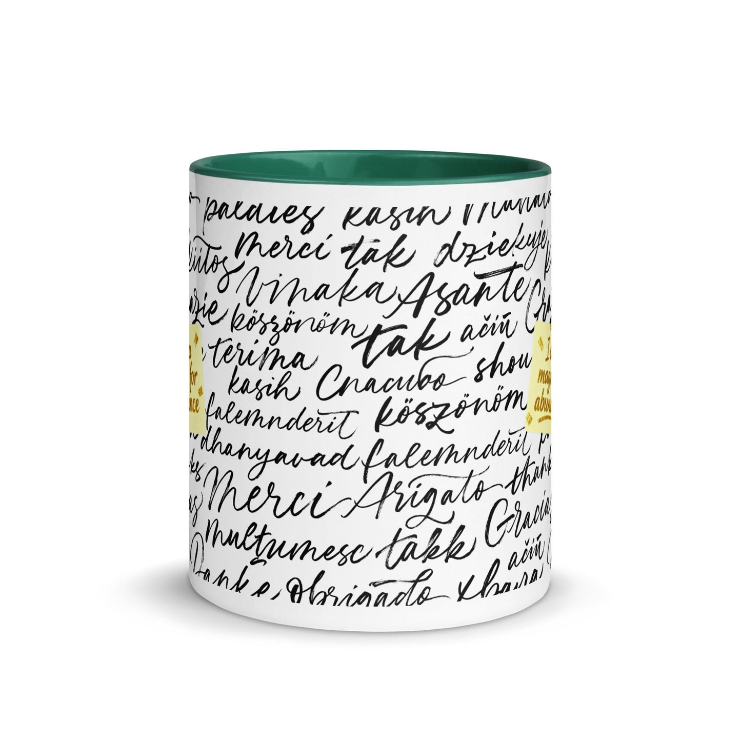 Taza magnética de gratitud de MDB Co. con interior de color