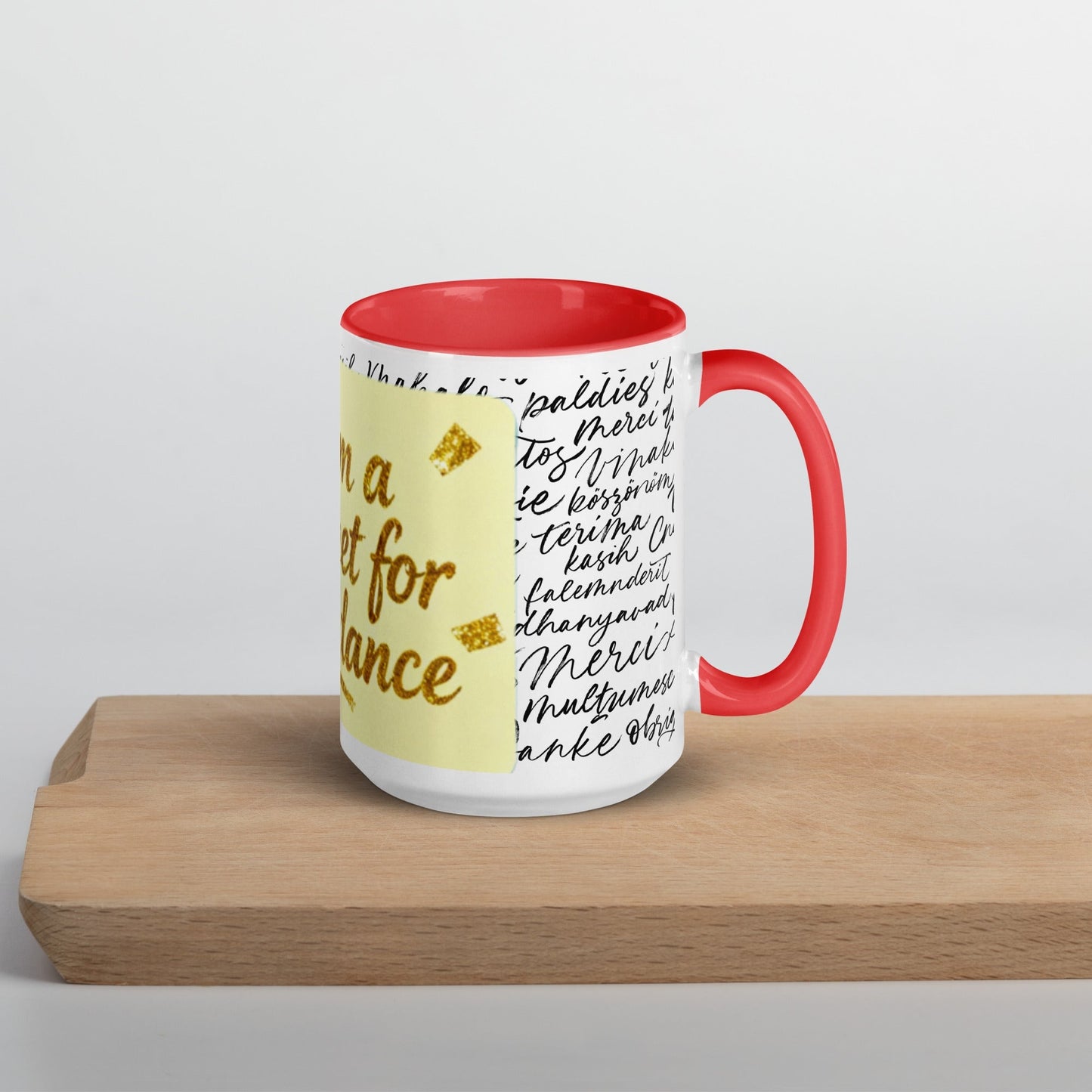 Taza magnética de gratitud de MDB Co. con interior de color