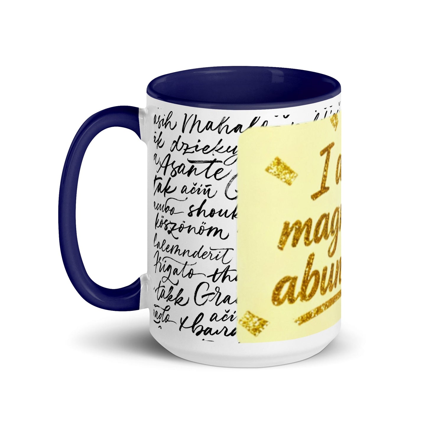 Taza magnética de gratitud de MDB Co. con interior de color