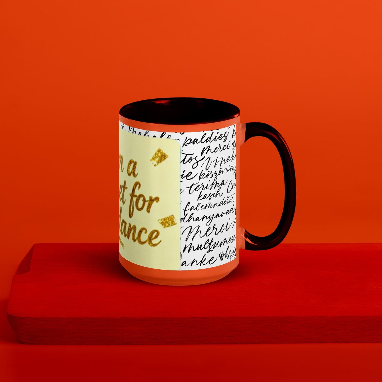 Taza magnética de gratitud de MDB Co. con interior de color