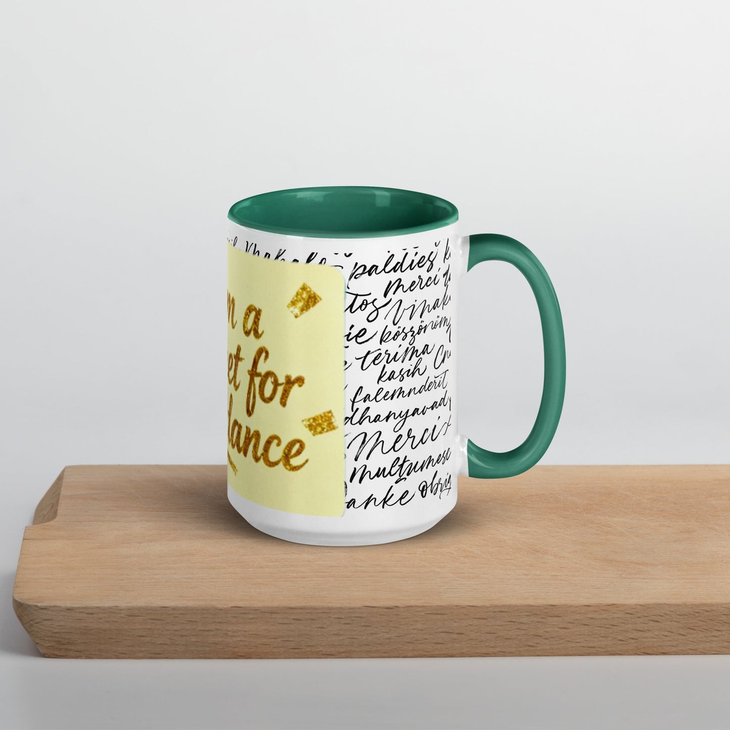 Taza magnética de gratitud de MDB Co. con interior de color