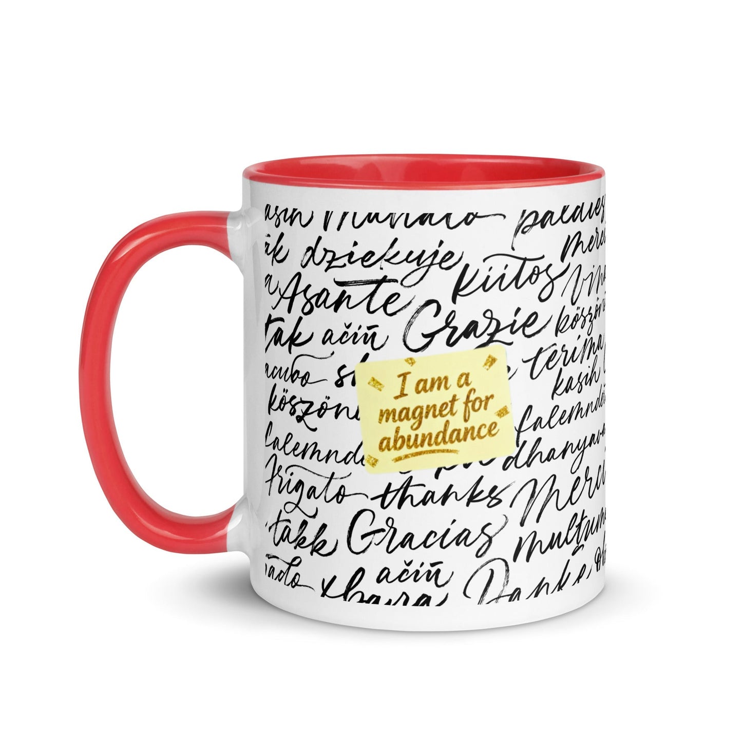 Taza magnética de gratitud de MDB Co. con interior de color