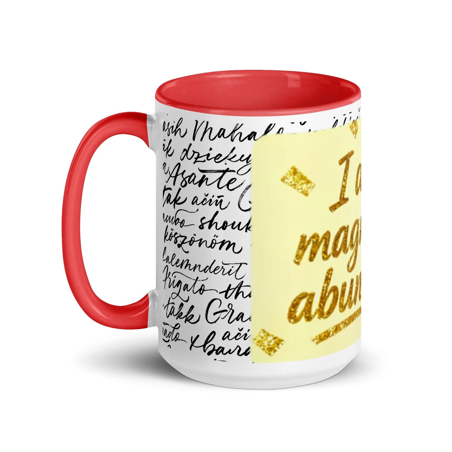 Taza magnética de gratitud de MDB Co. con interior de color