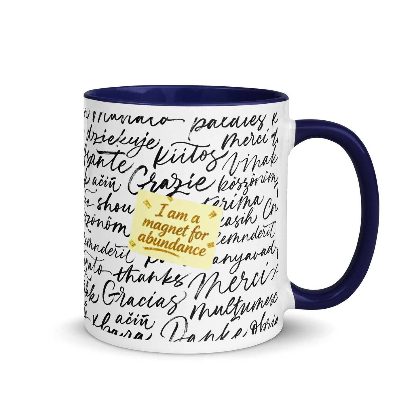 Taza magnética de gratitud de MDB Co. con interior de color