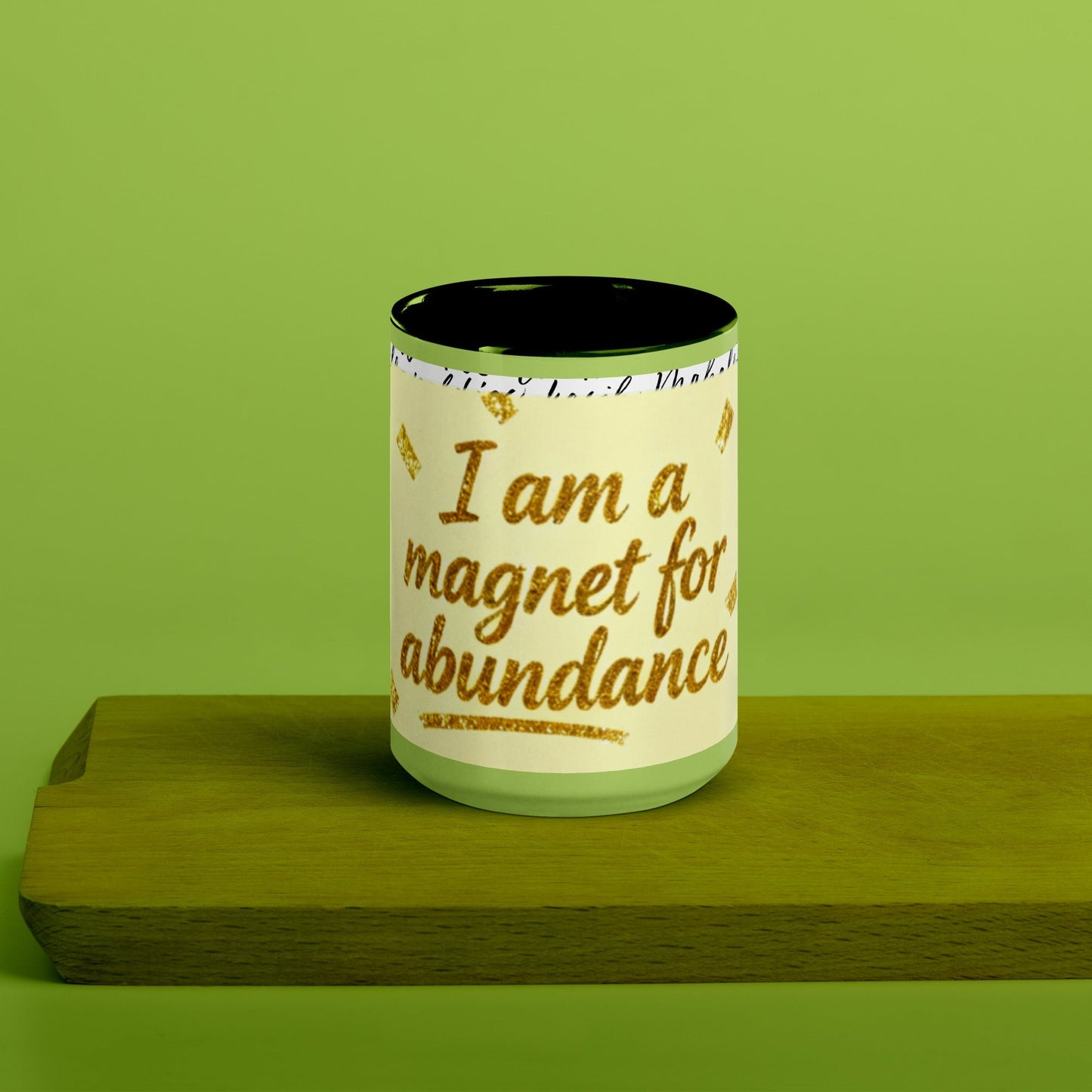 Taza magnética de gratitud de MDB Co. con interior de color