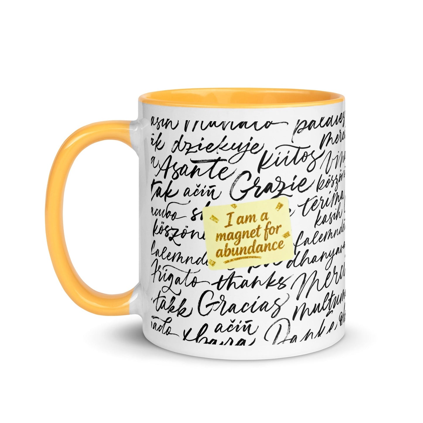 Taza magnética de gratitud de MDB Co. con interior de color