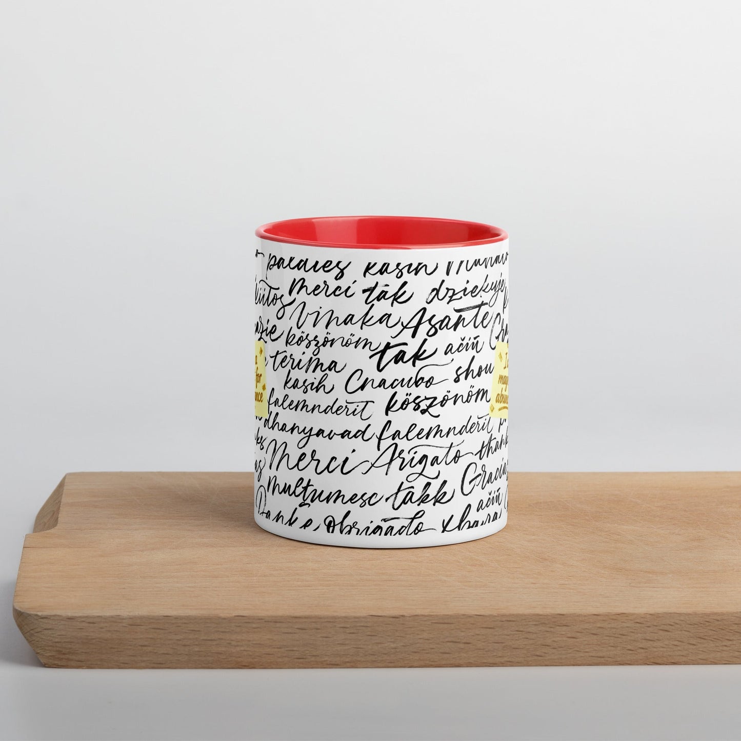 Taza magnética de gratitud de MDB Co. con interior de color