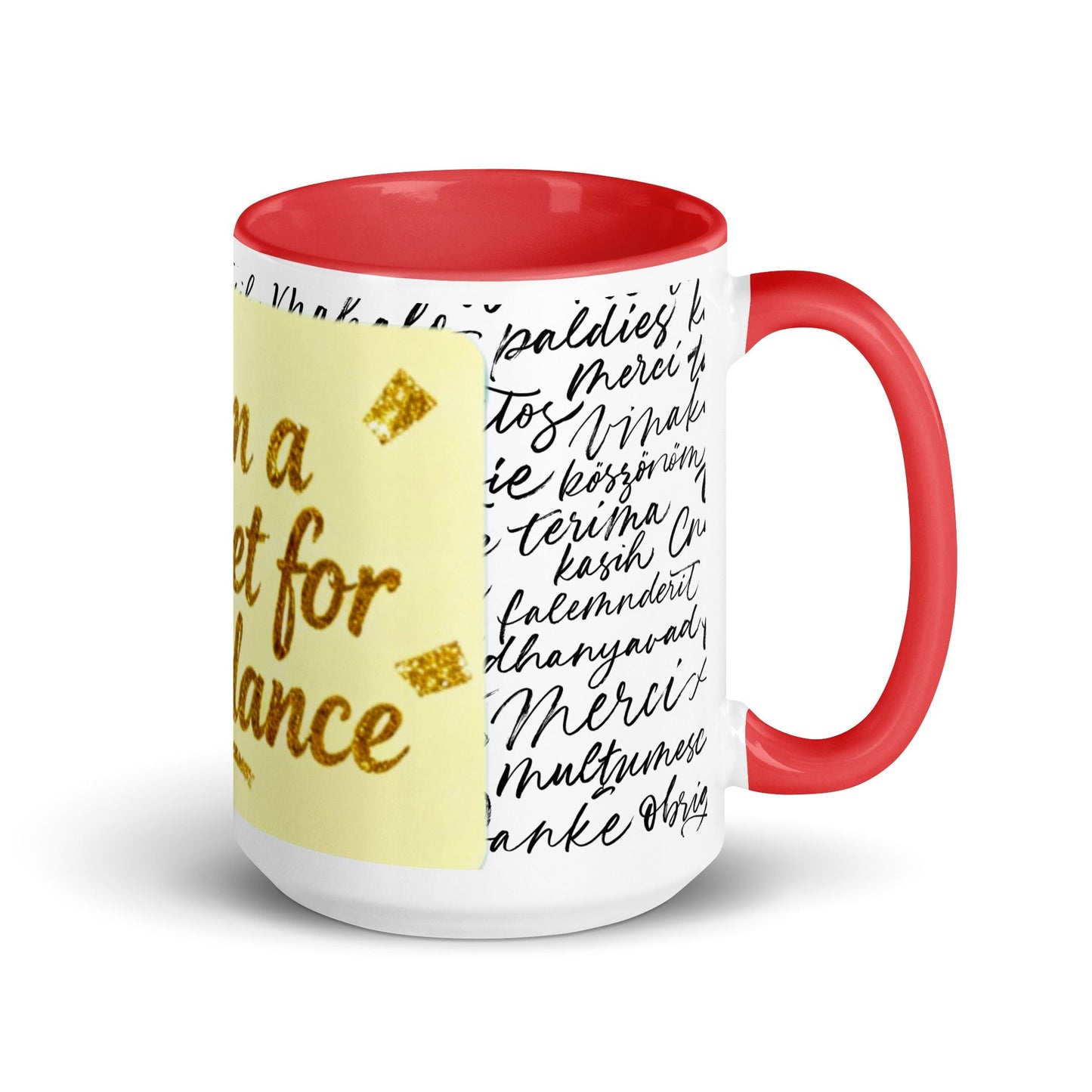 Taza magnética de gratitud de MDB Co. con interior de color