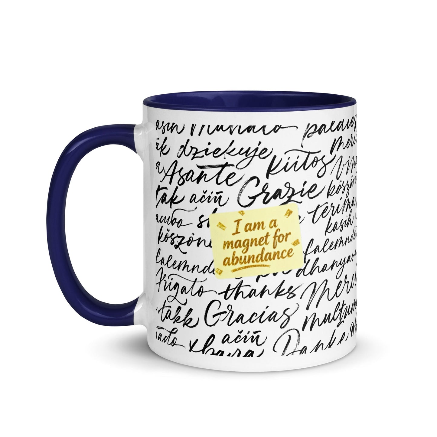 Taza magnética de gratitud de MDB Co. con interior de color