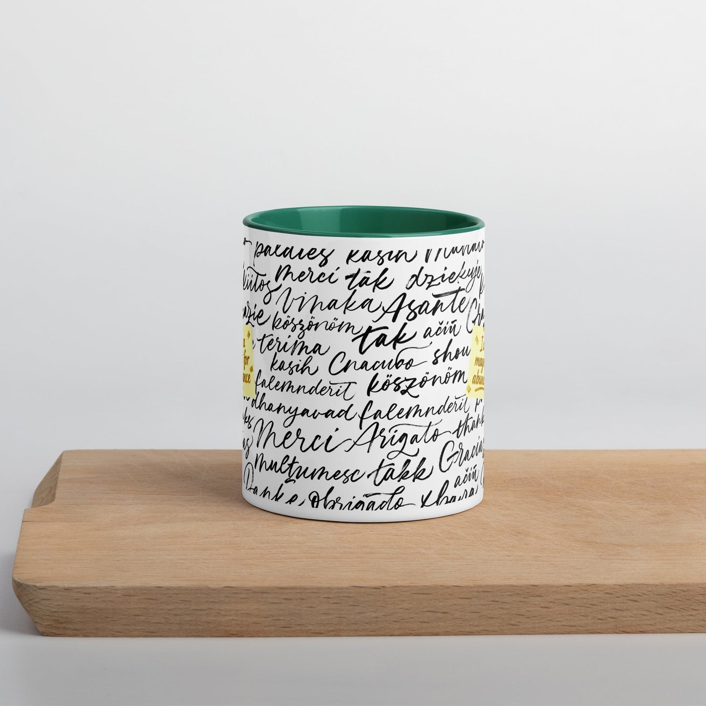 Taza magnética de gratitud de MDB Co. con interior de color