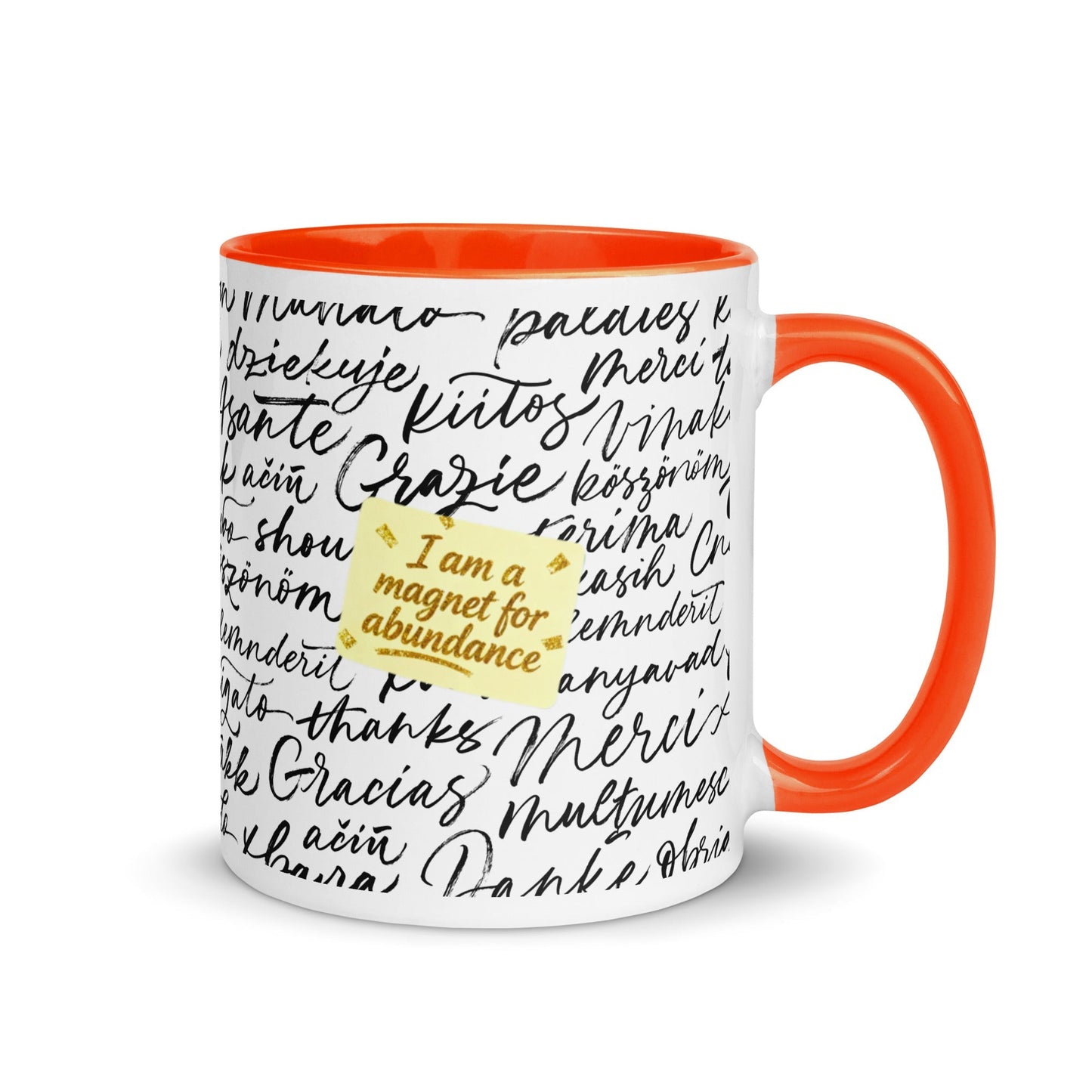 Taza magnética de gratitud de MDB Co. con interior de color