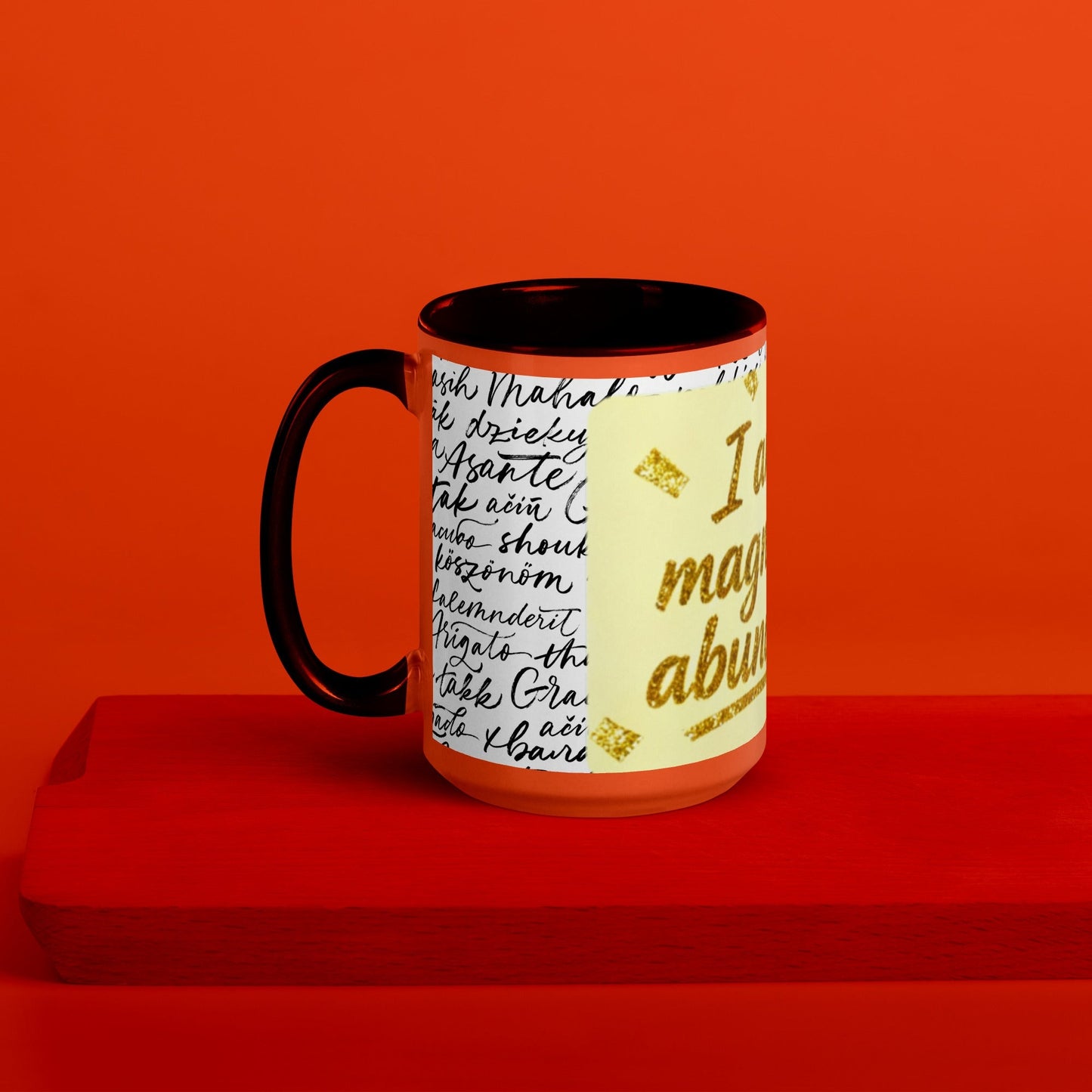 Taza magnética de gratitud de MDB Co. con interior de color