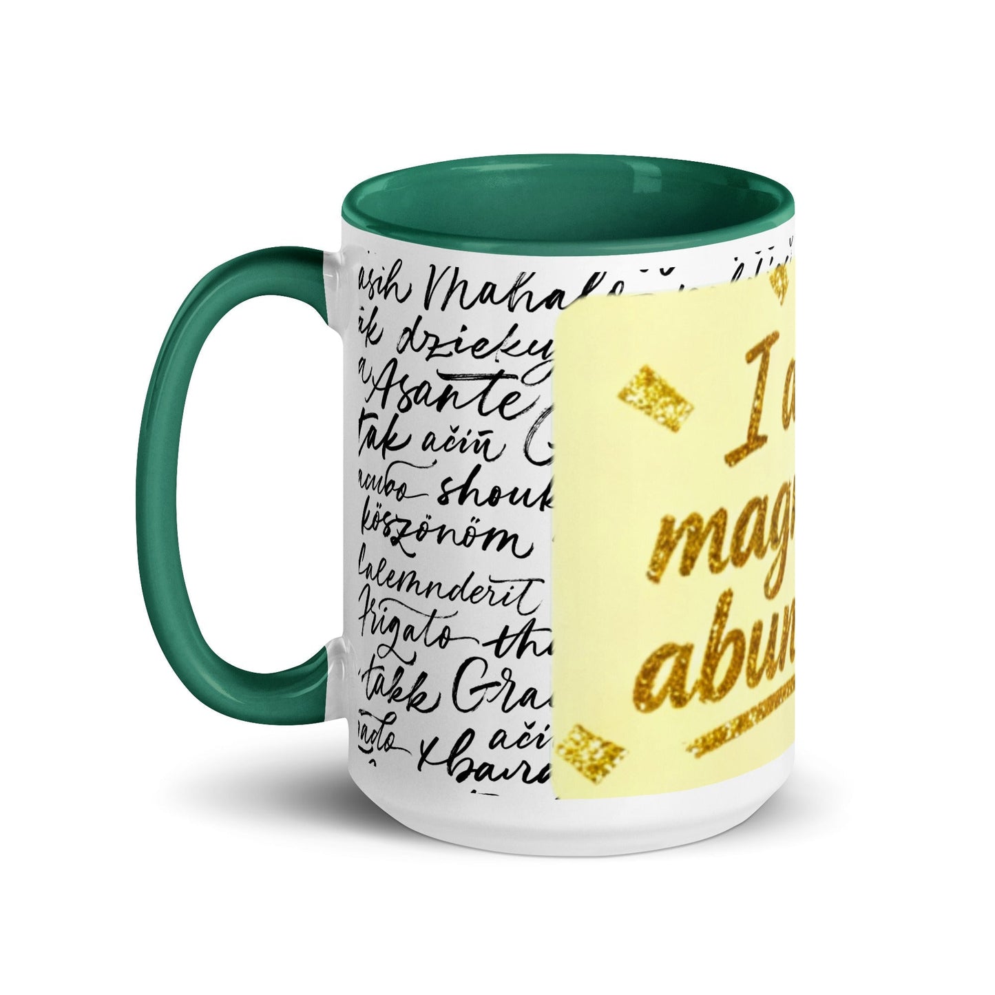 Taza magnética de gratitud de MDB Co. con interior de color