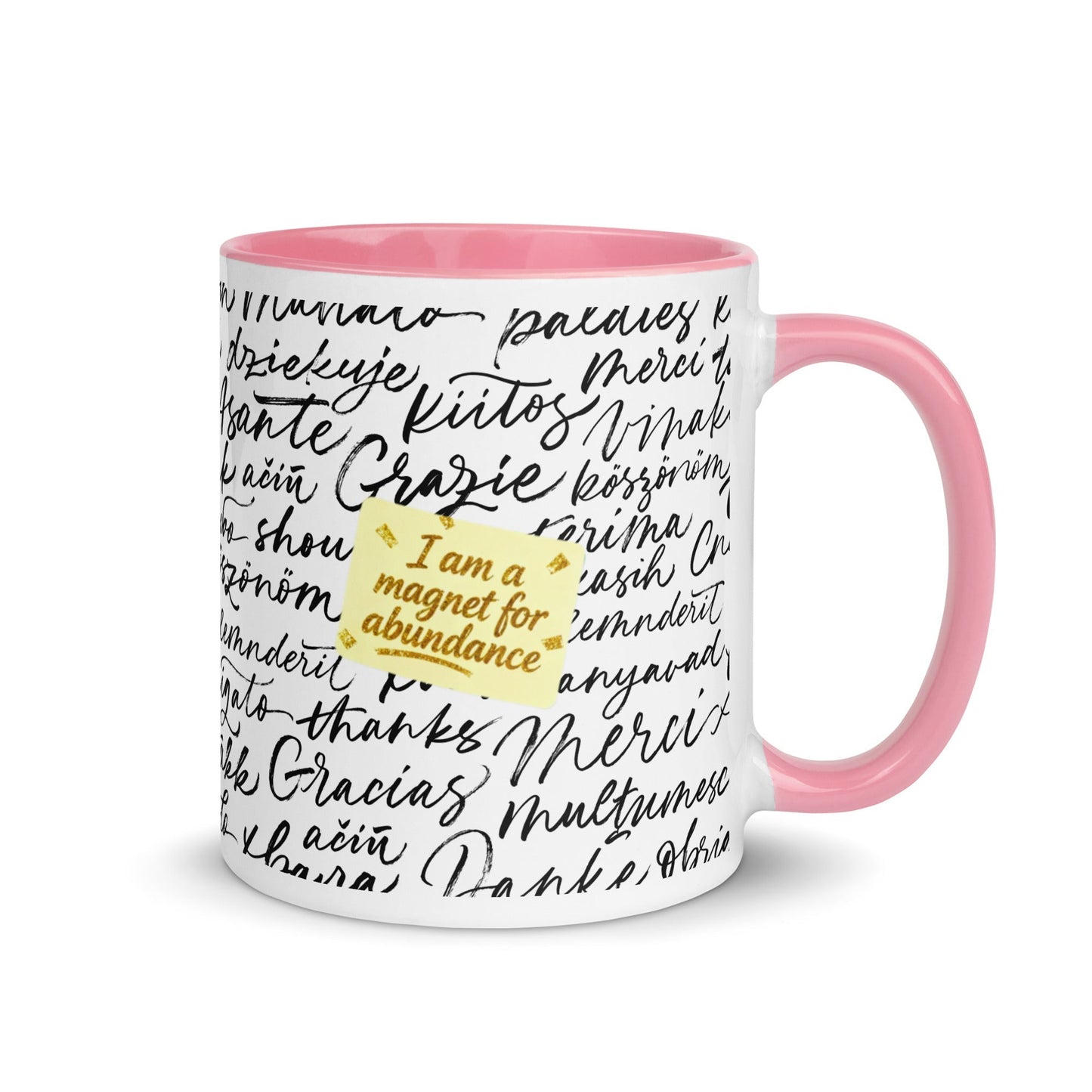Taza magnética de gratitud de MDB Co. con interior de color