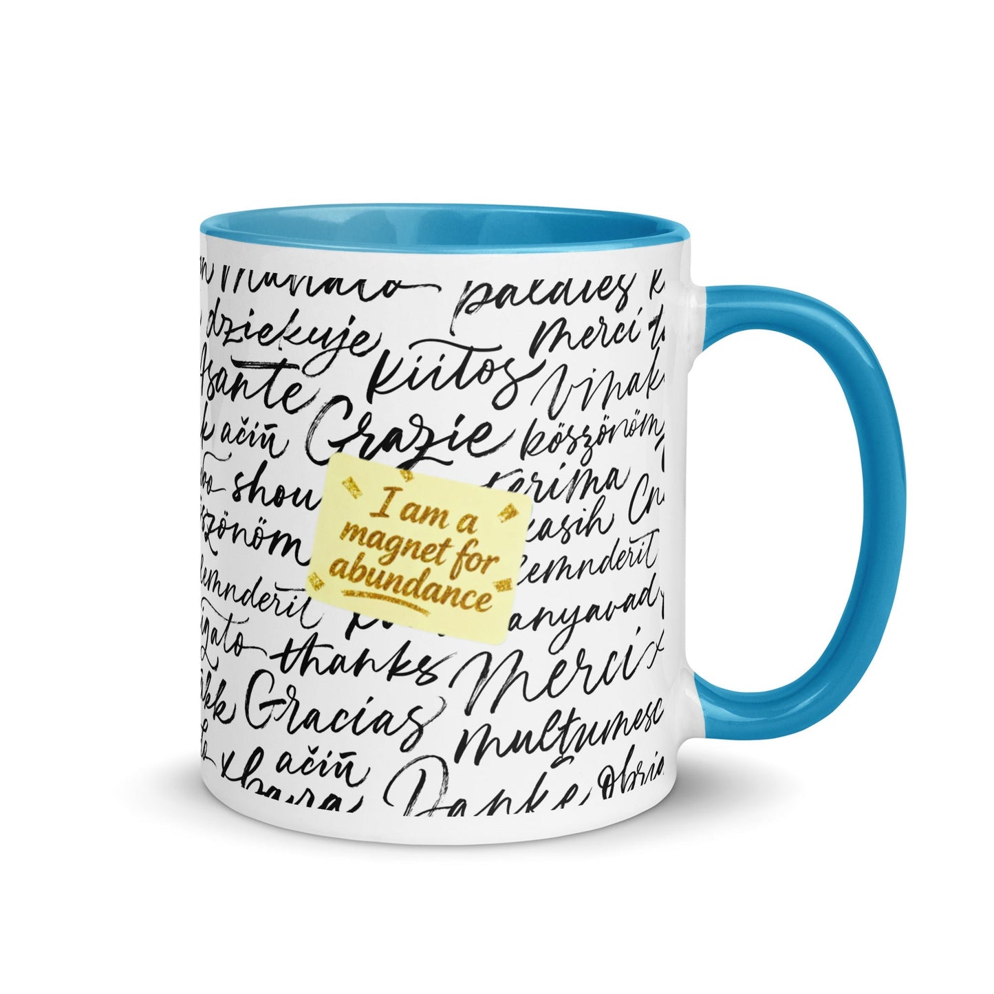 Taza magnética de gratitud de MDB Co. con interior de color