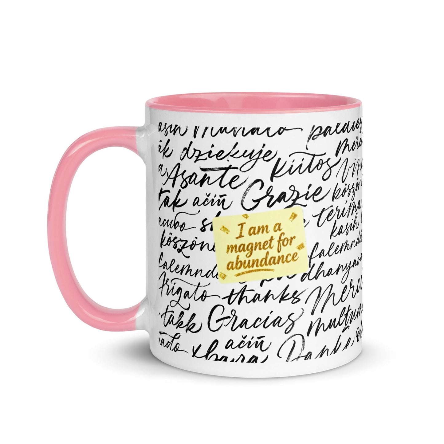 Taza magnética de gratitud de MDB Co. con interior de color