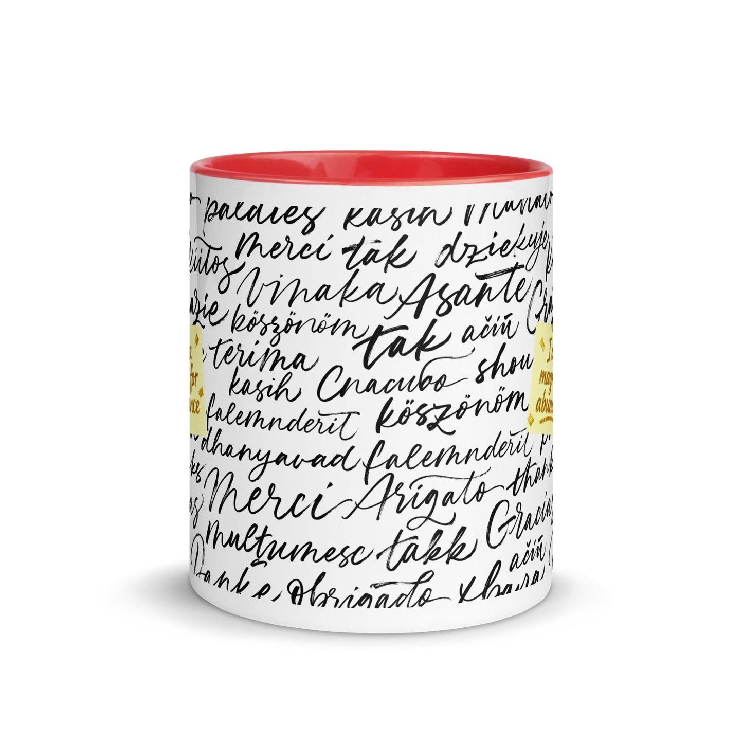 Taza magnética de gratitud de MDB Co. con interior de color