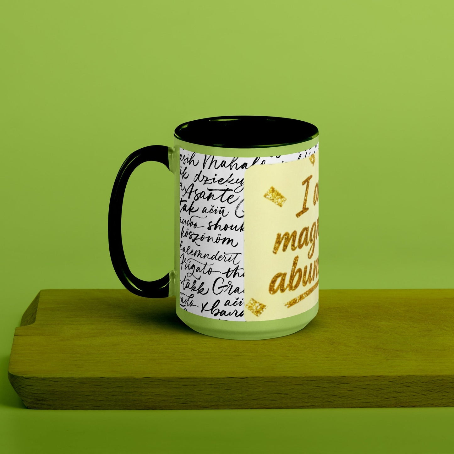 Taza magnética de gratitud de MDB Co. con interior de color