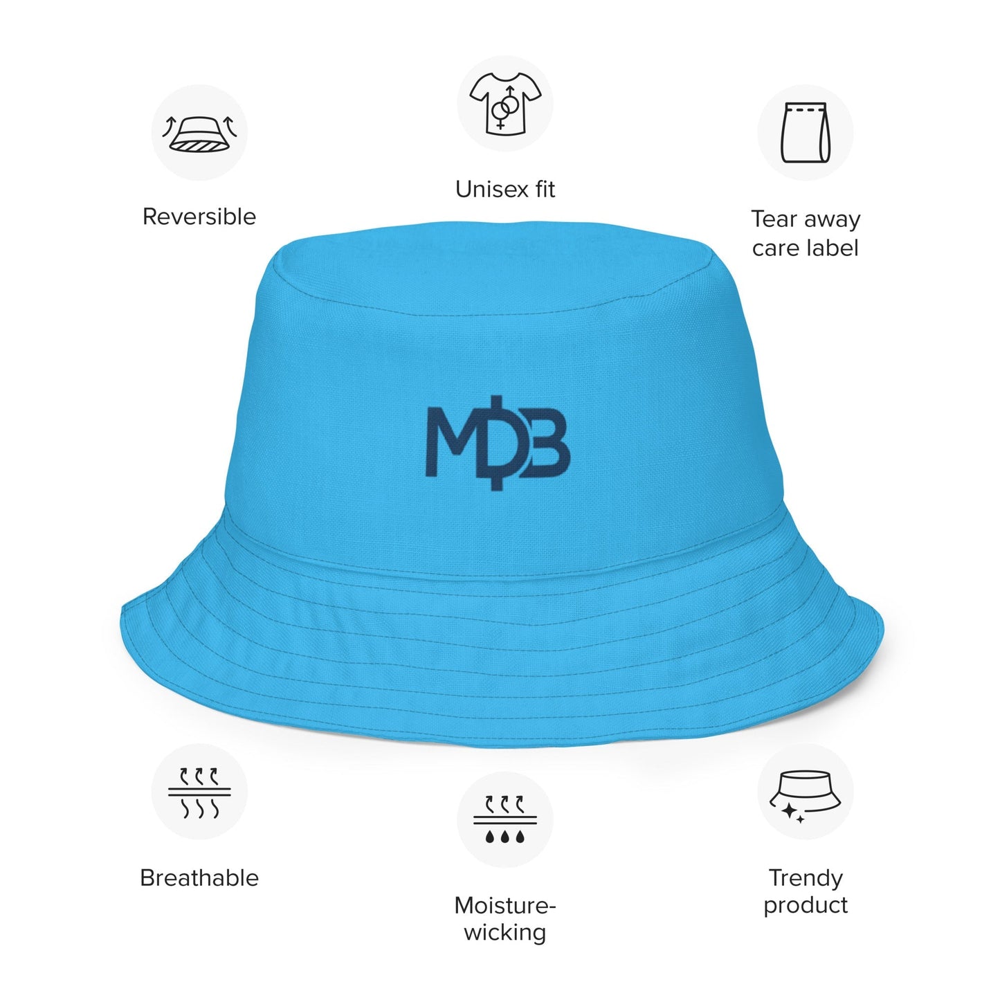 MDB Co. Magnetic Gratitude Reversible bucket hat