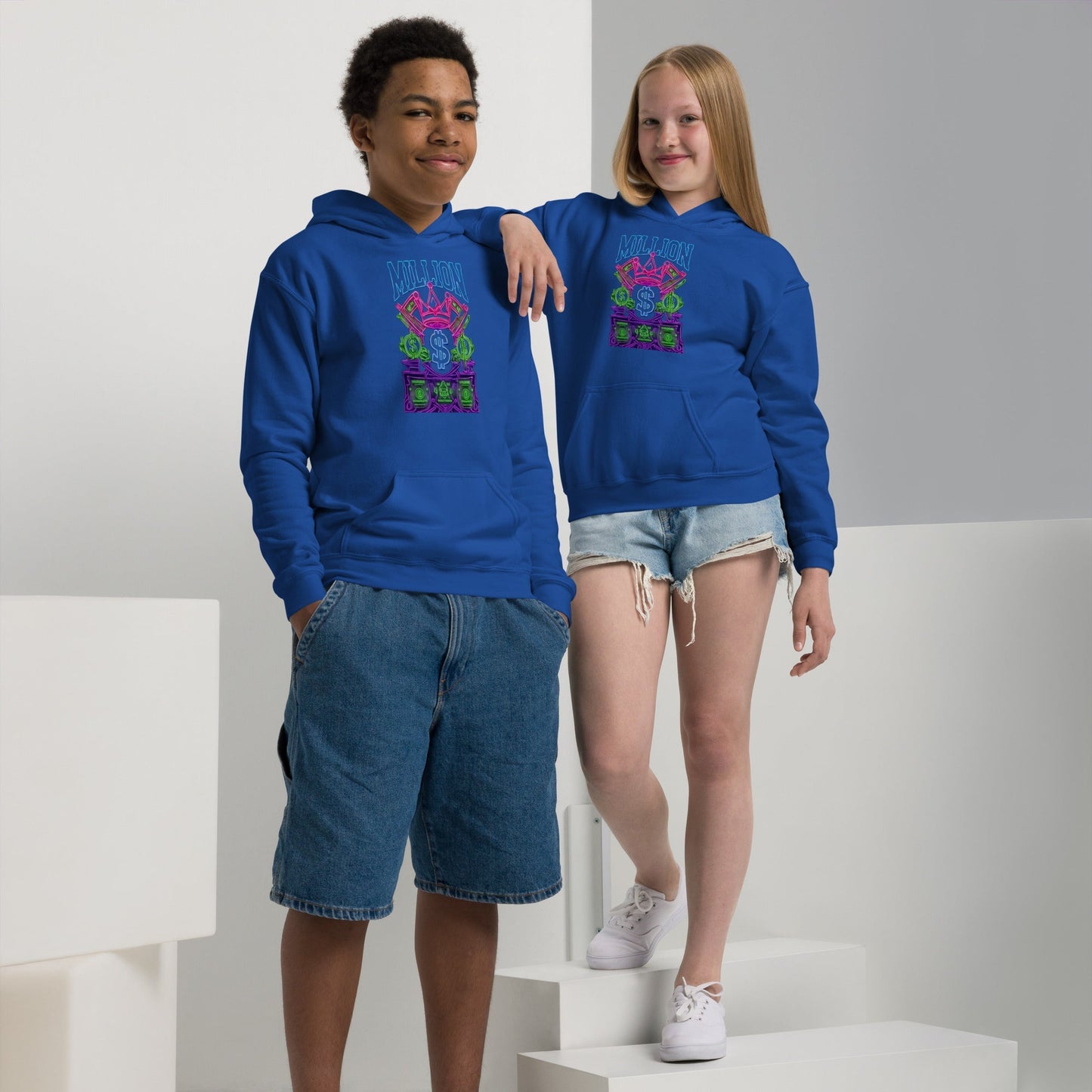 MDB Co. Neon Million Piled unisex Youth heavy blend hoodie
